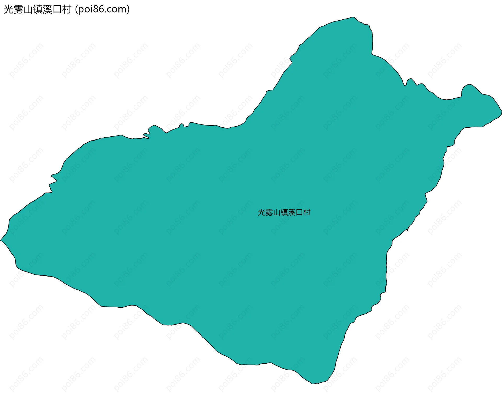 光雾山镇溪口村边界地图