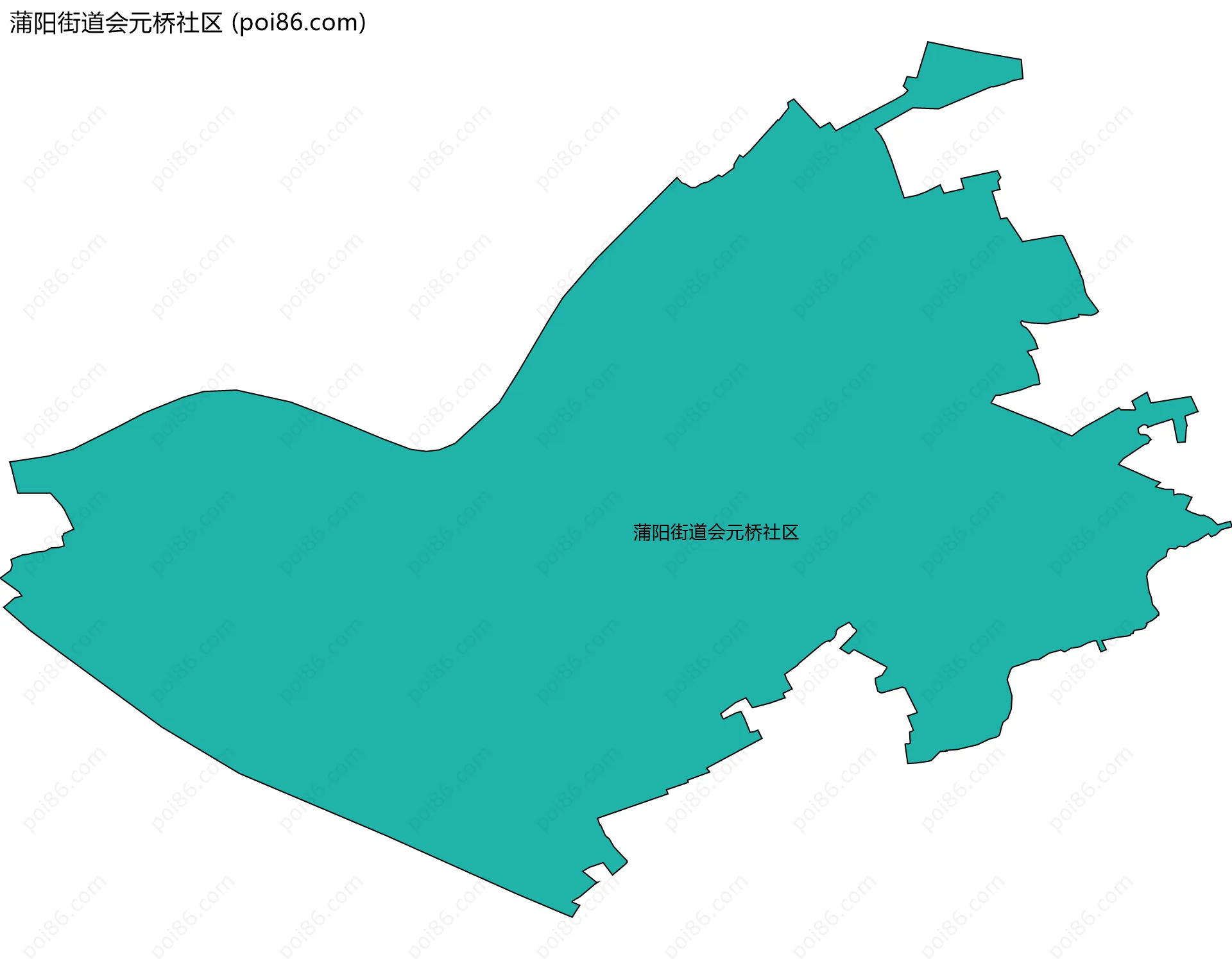 蒲阳街道会元桥社区边界地图