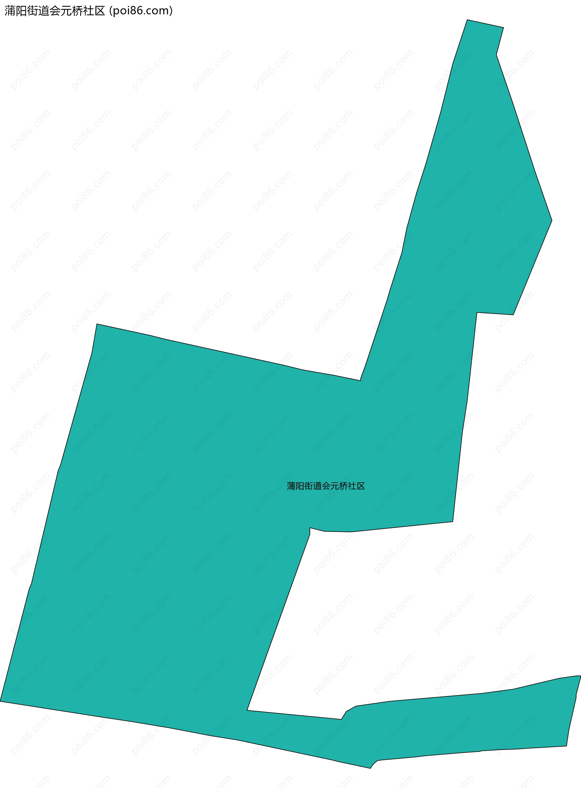 蒲阳街道会元桥社区边界地图