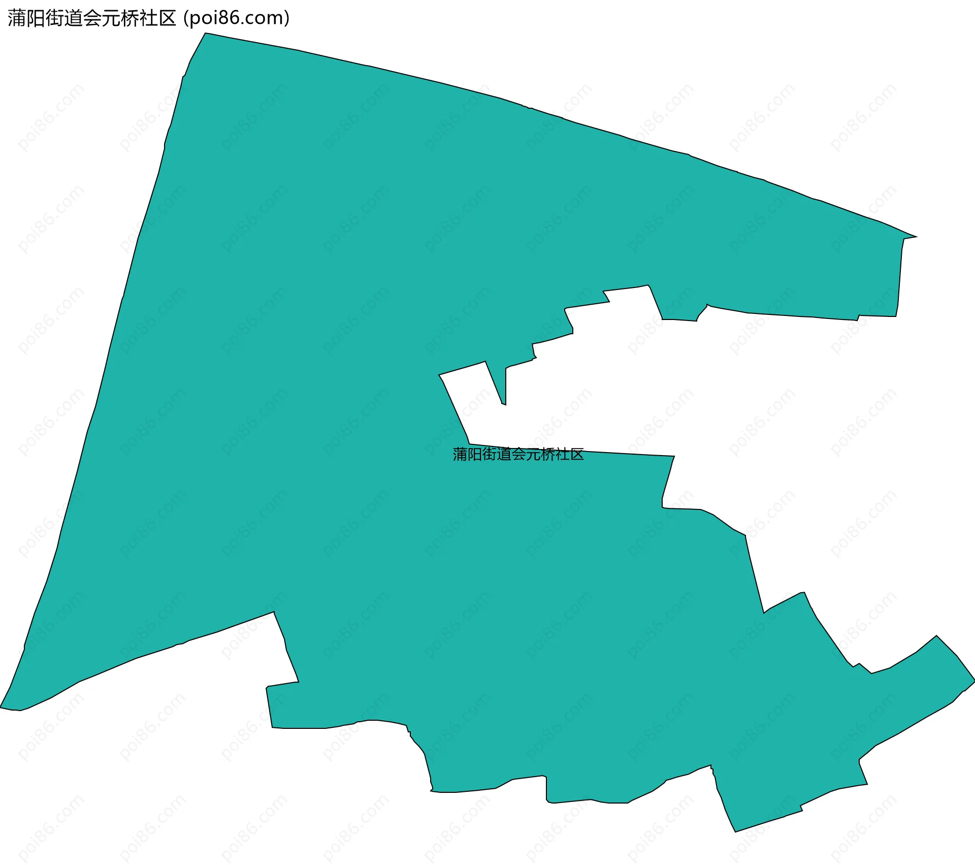 蒲阳街道会元桥社区边界地图