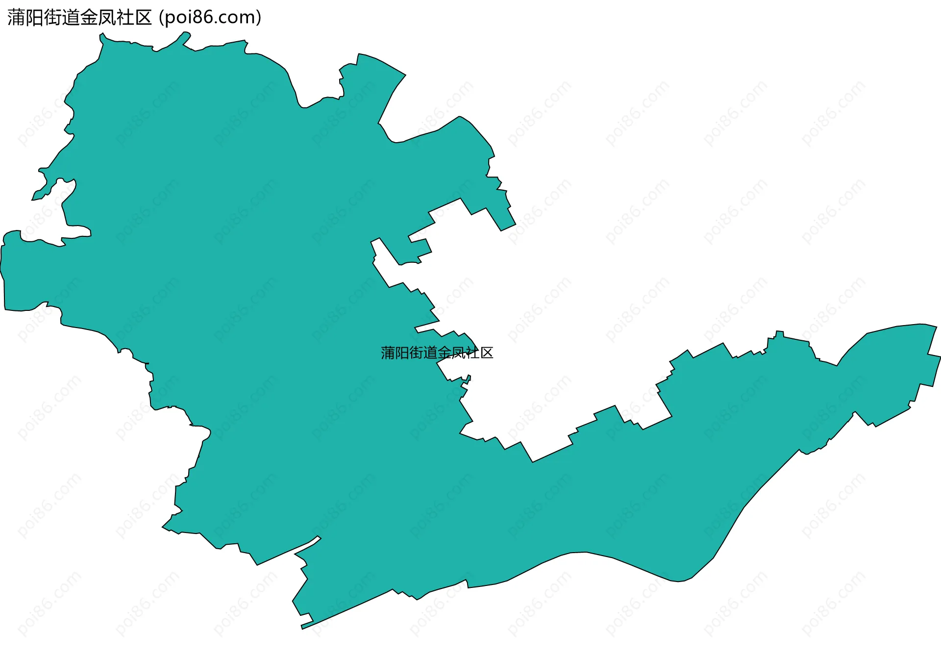 蒲阳街道金凤社区边界地图