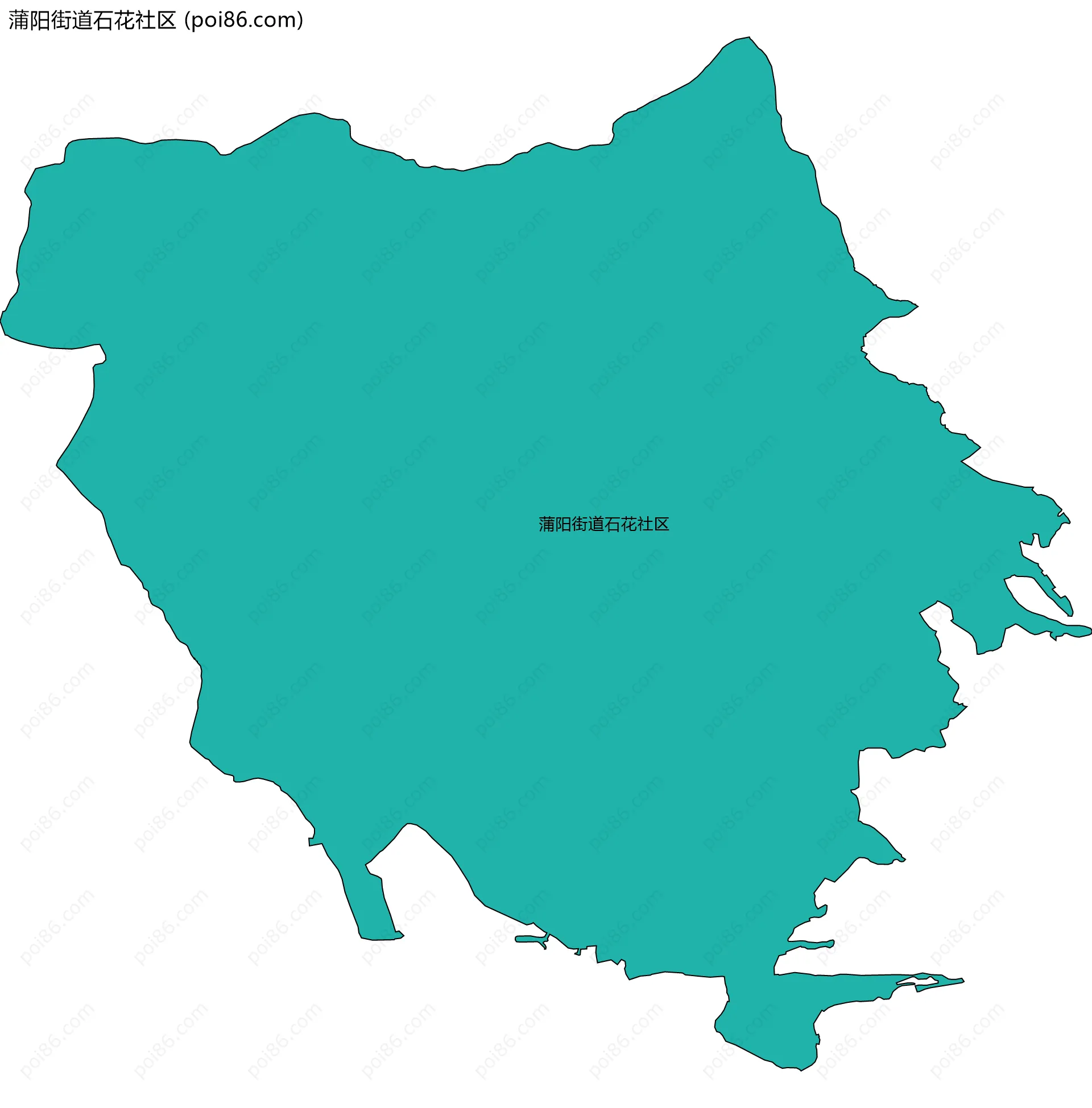 蒲阳街道石花社区边界地图