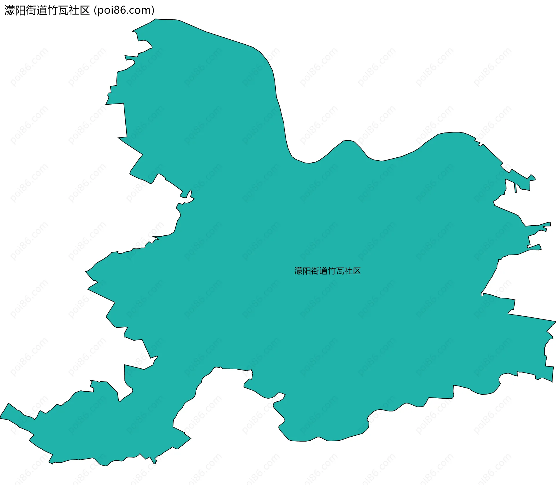 濛阳街道竹瓦社区边界地图