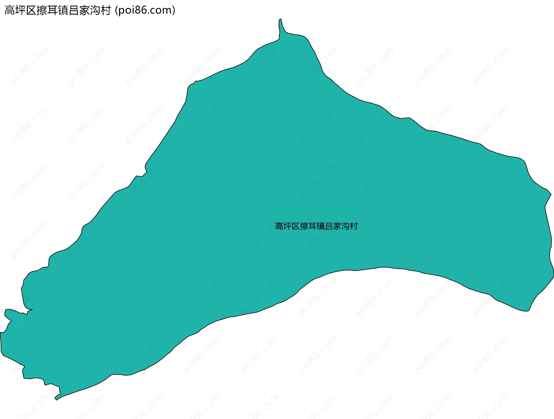 高坪区擦耳镇吕家沟村边界地图