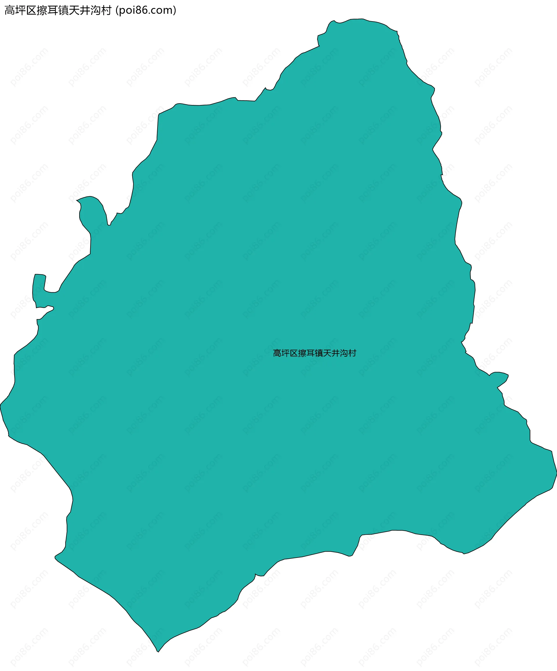 高坪区擦耳镇天井沟村边界地图
