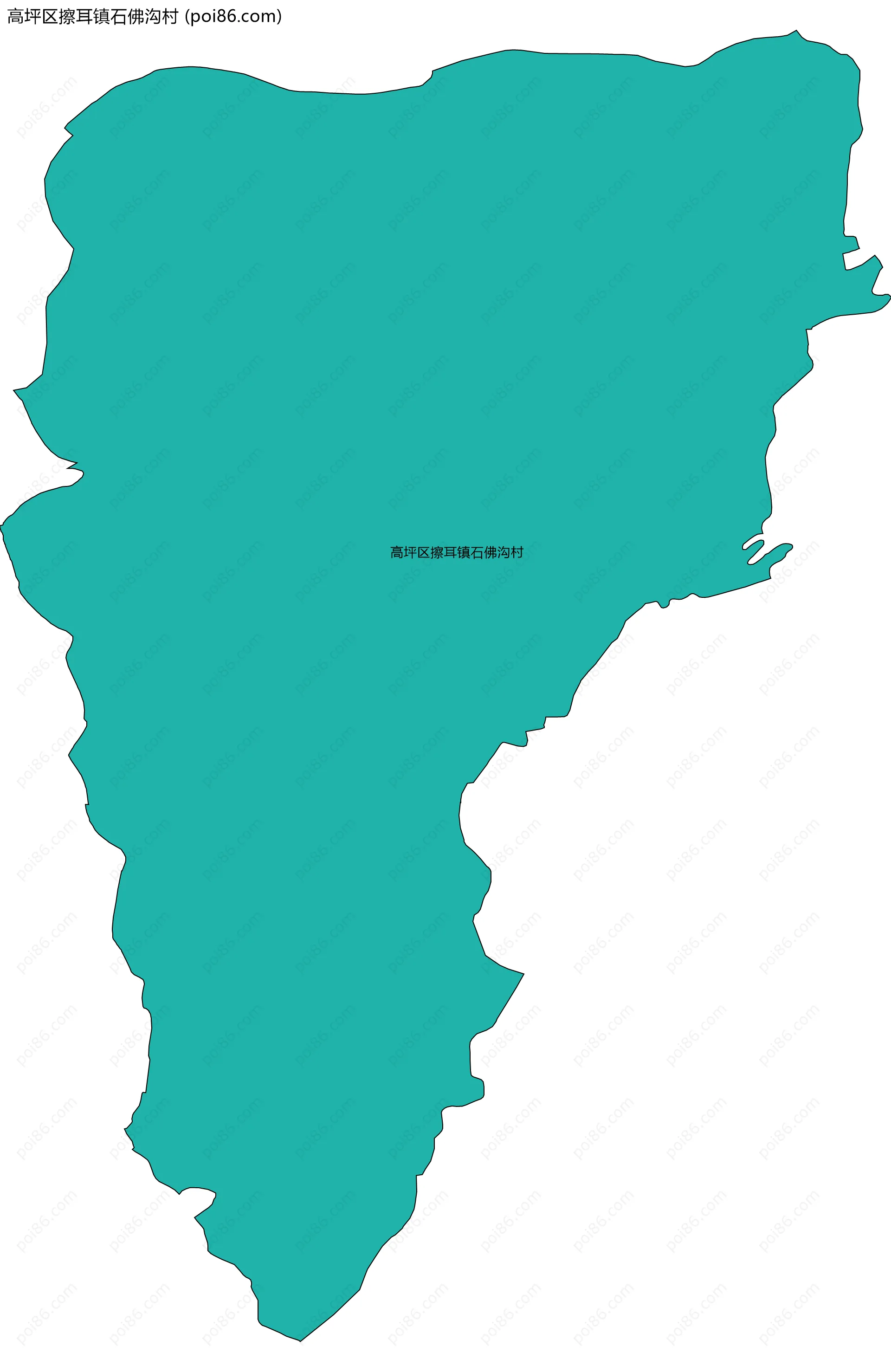 高坪区擦耳镇石佛沟村边界地图