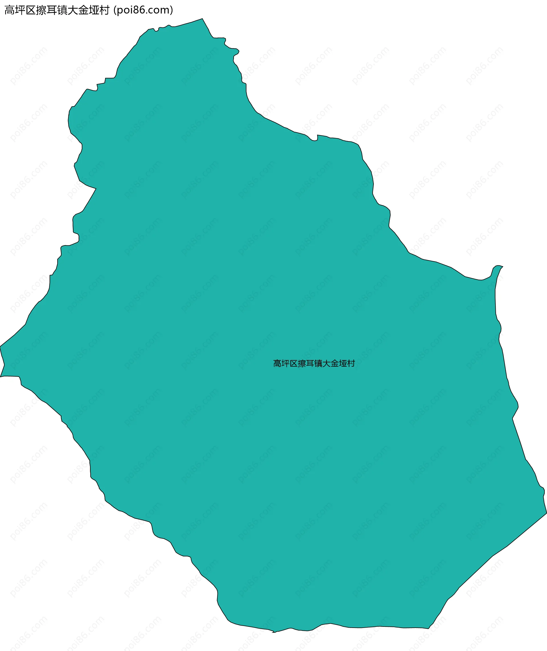 高坪区擦耳镇大金垭村边界地图
