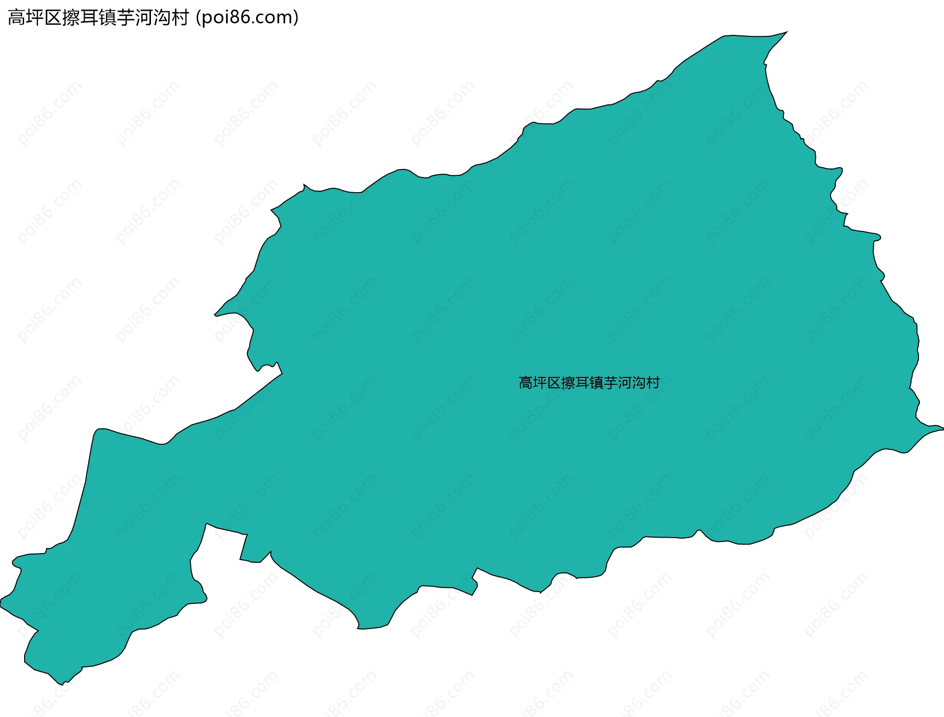高坪区擦耳镇芋河沟村边界地图