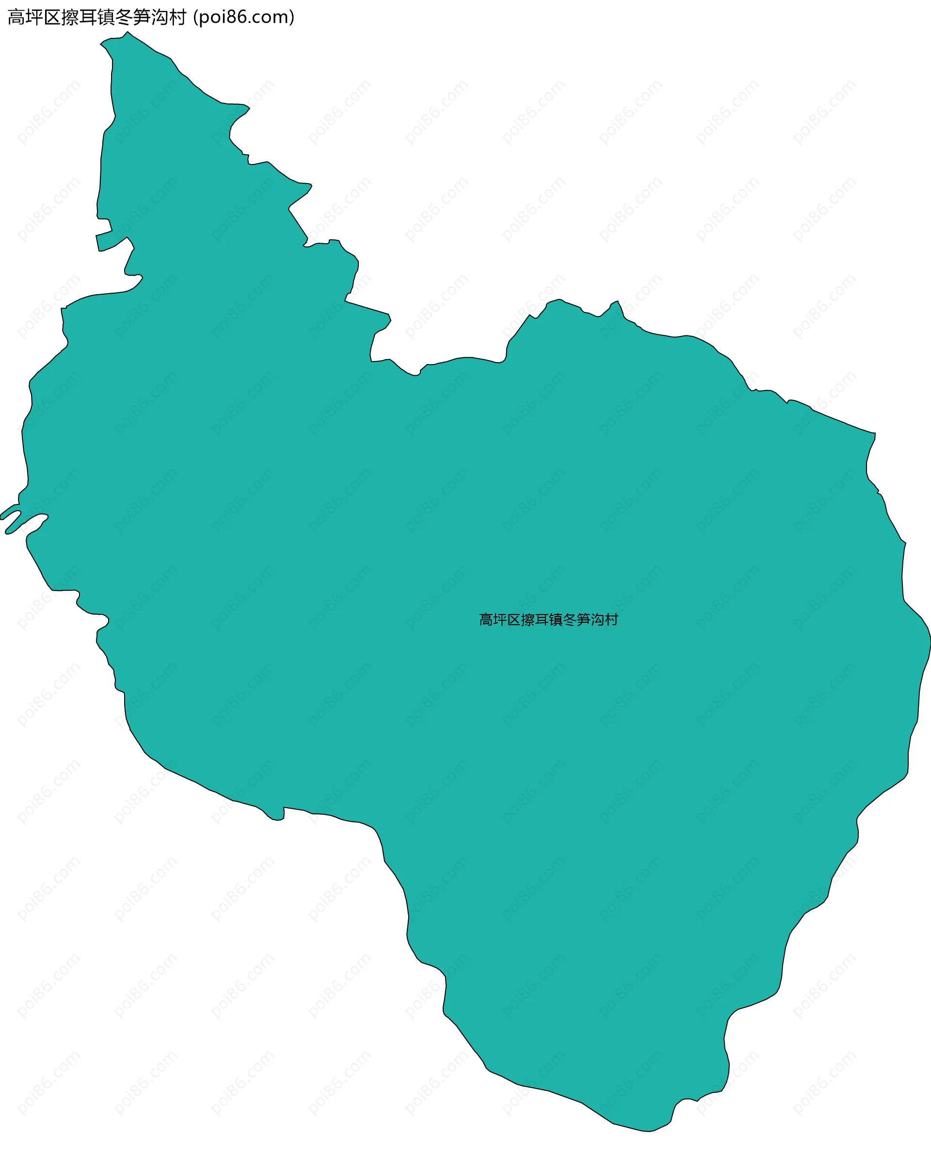 高坪区擦耳镇冬笋沟村边界地图