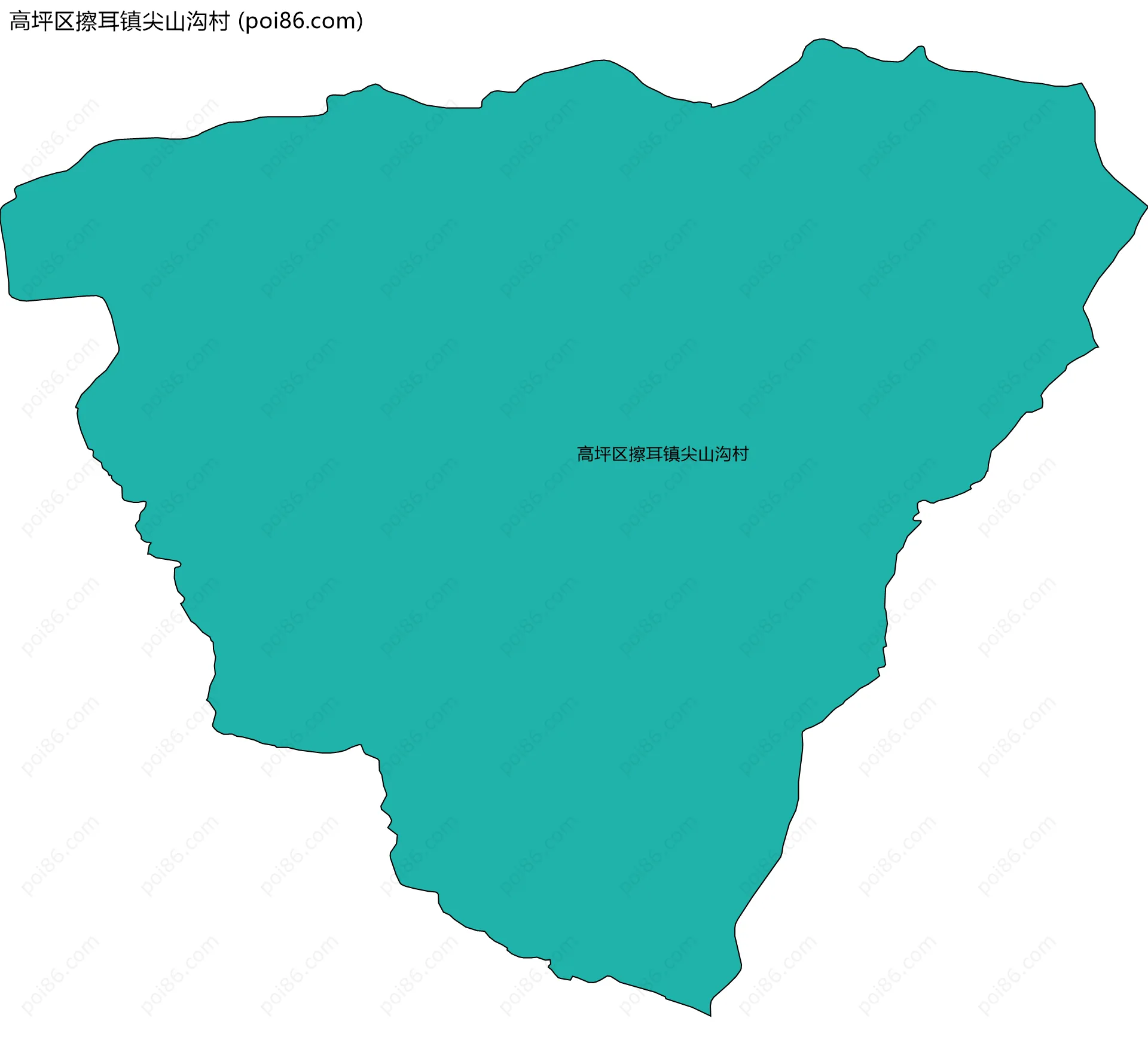 高坪区擦耳镇尖山沟村边界地图