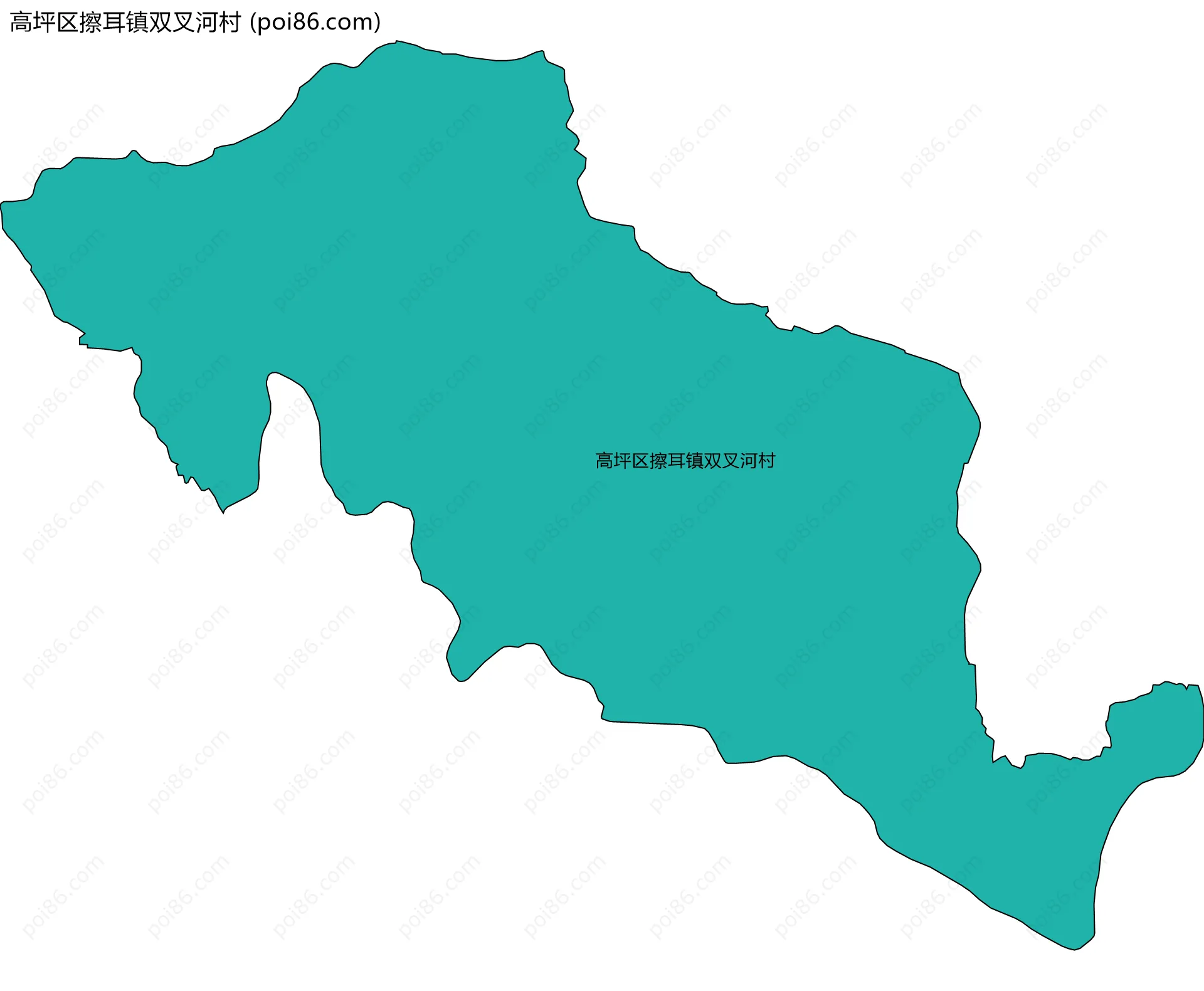 高坪区擦耳镇双叉河村边界地图