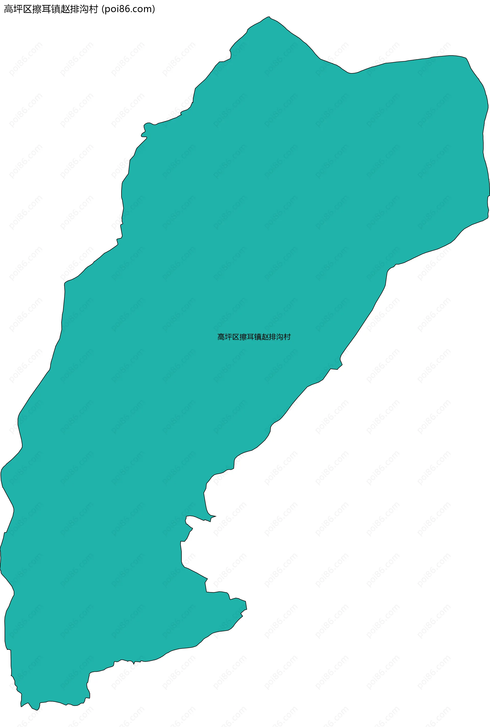 高坪区擦耳镇赵排沟村边界地图