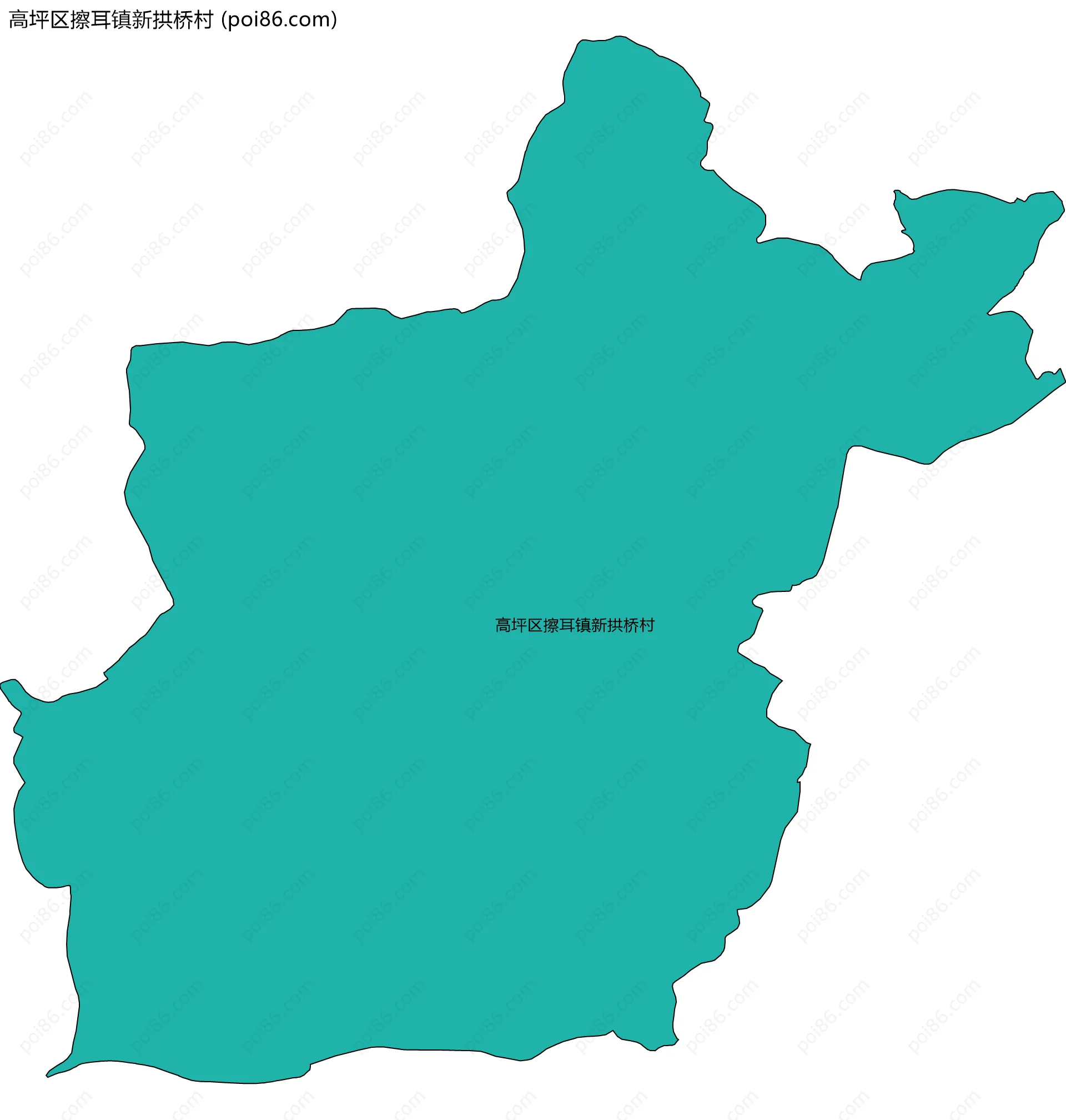 高坪区擦耳镇新拱桥村边界地图
