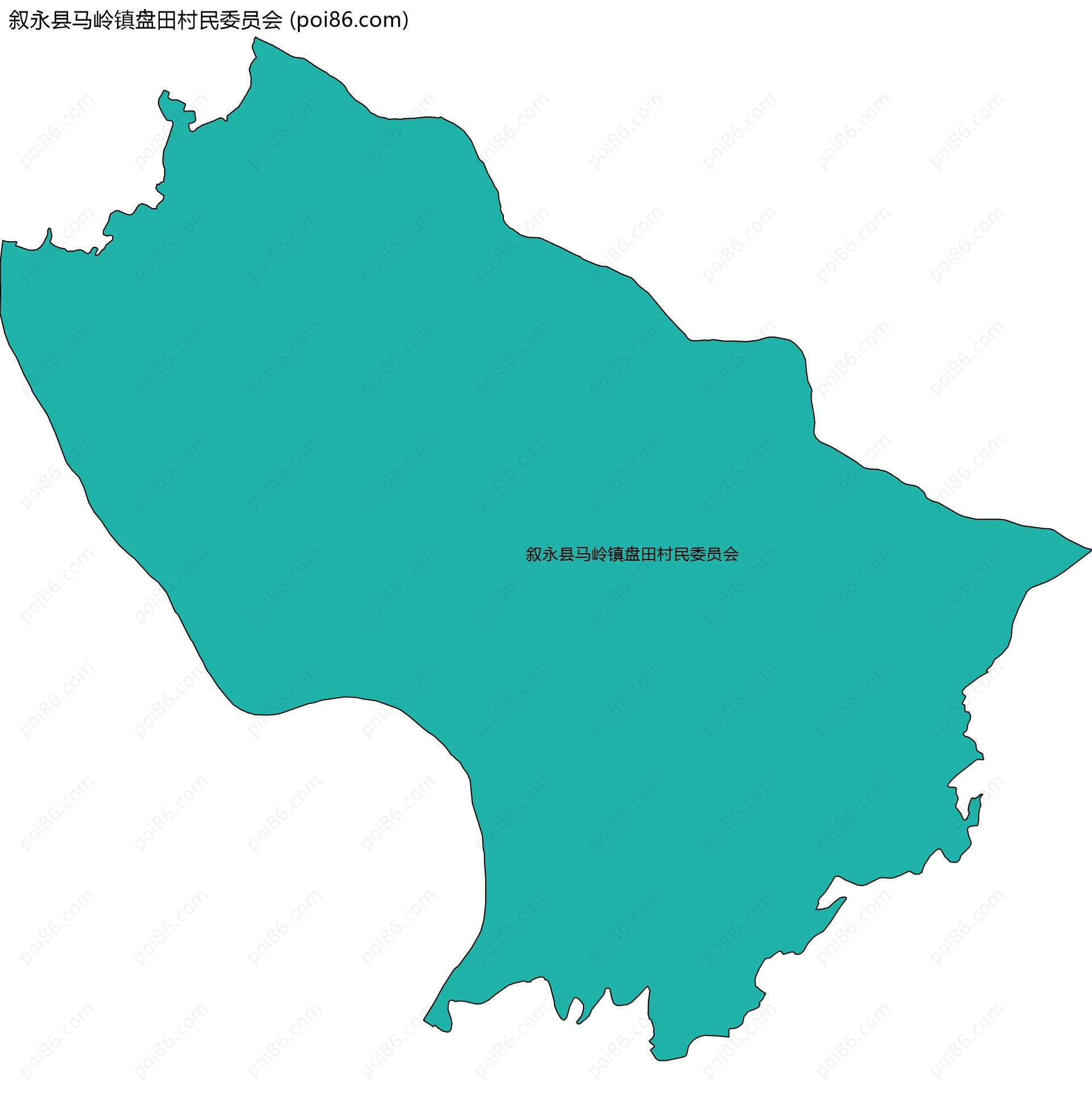 叙永县马岭镇盘田村民委员会边界地图