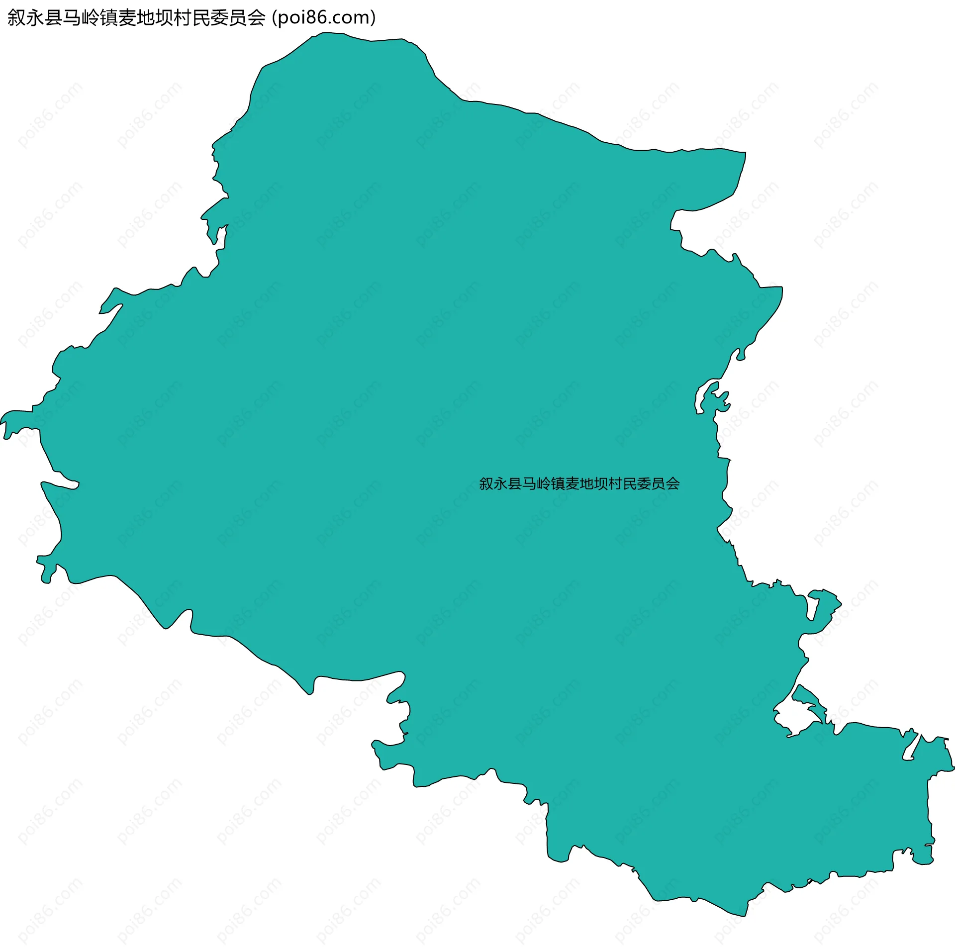 叙永县马岭镇麦地坝村民委员会边界地图
