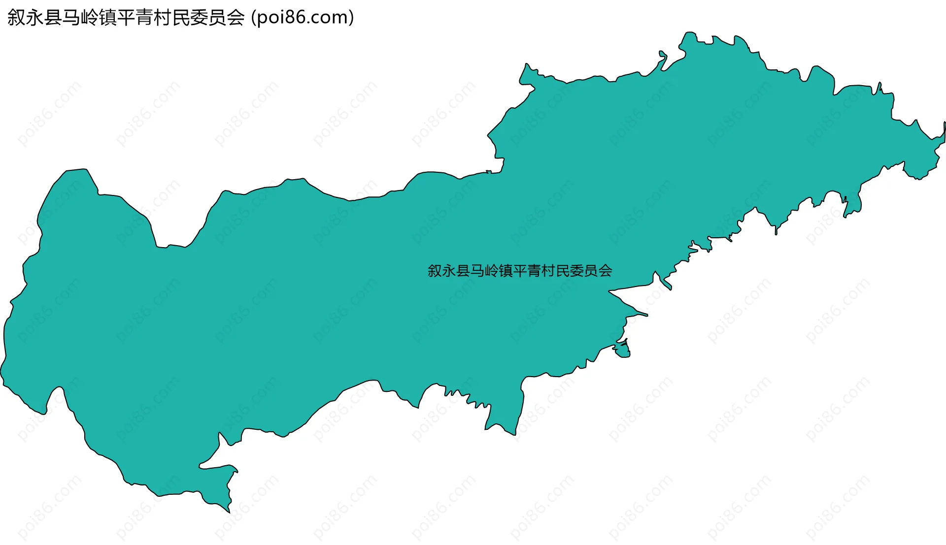 叙永县马岭镇平青村民委员会边界地图