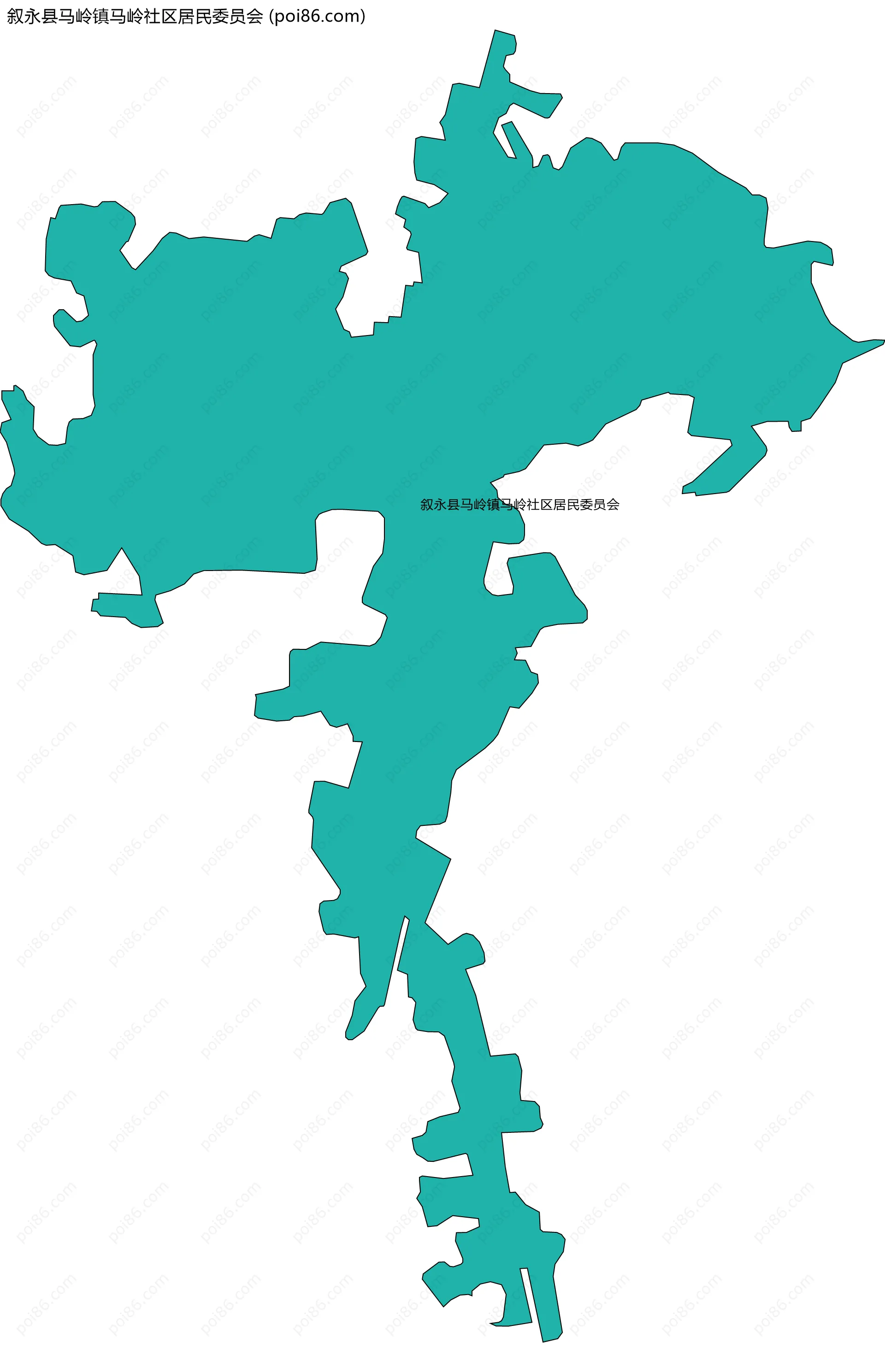 叙永县马岭镇马岭社区居民委员会边界地图