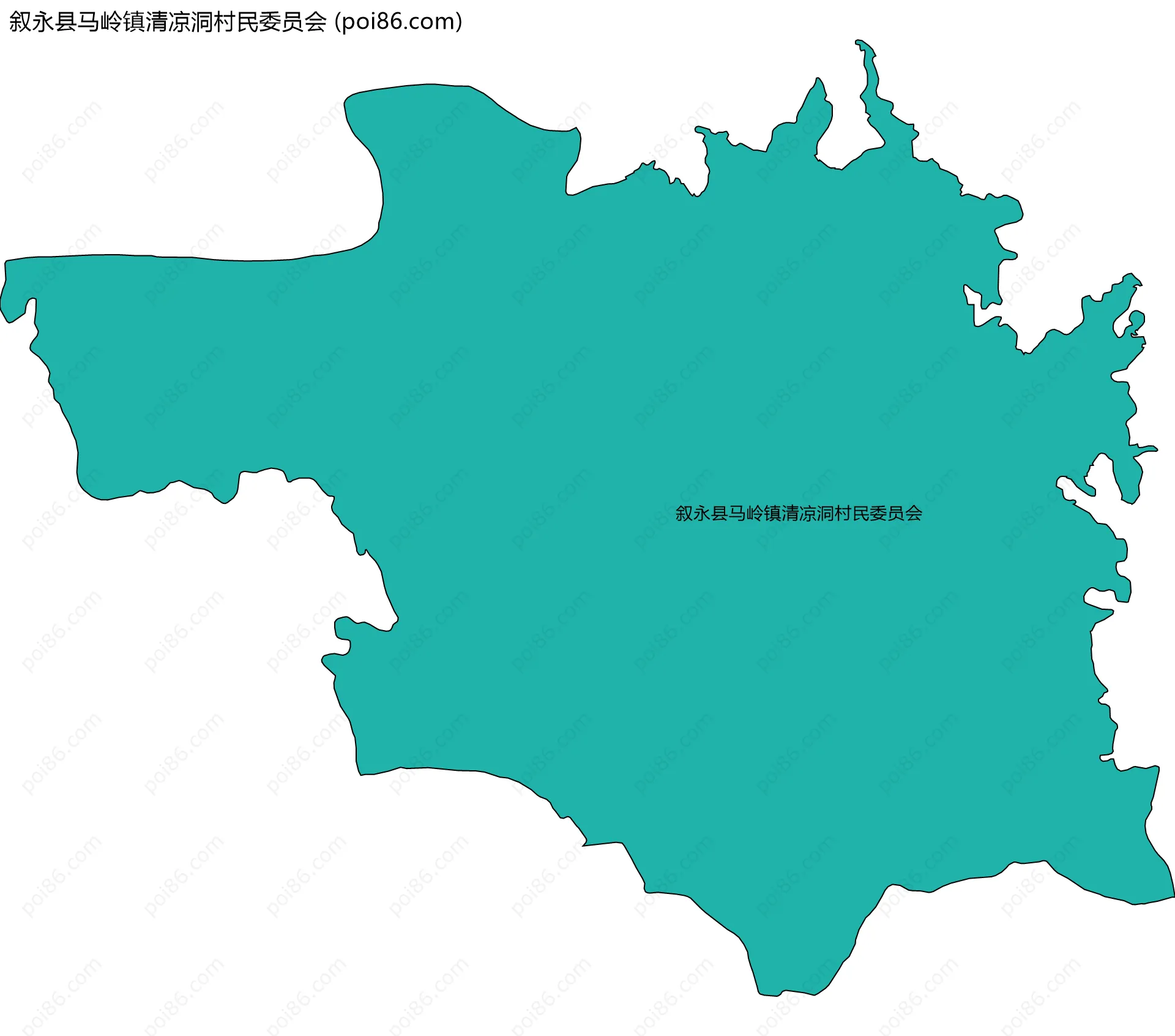 叙永县马岭镇清凉洞村民委员会边界地图