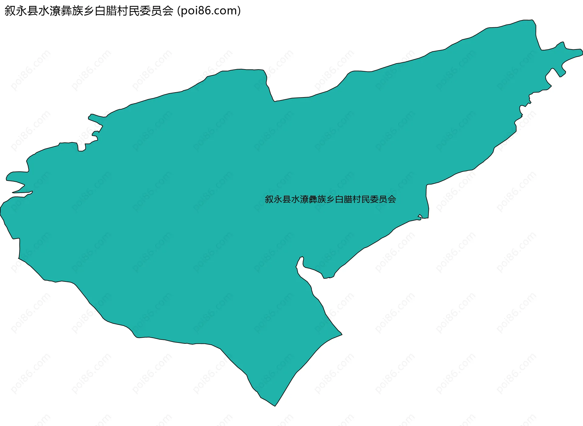 叙永县水潦彝族乡白腊村民委员会边界地图