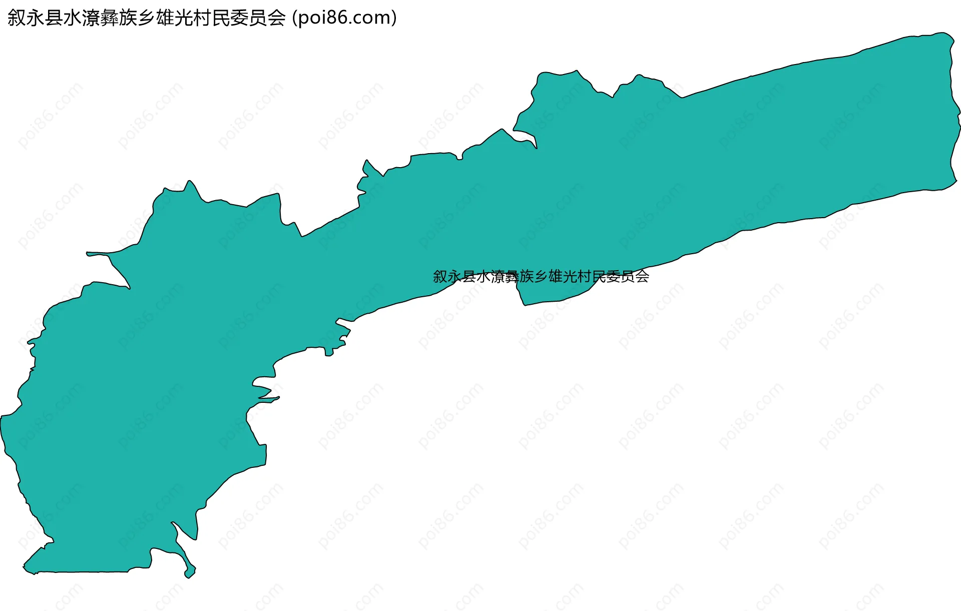 叙永县水潦彝族乡雄光村民委员会边界地图
