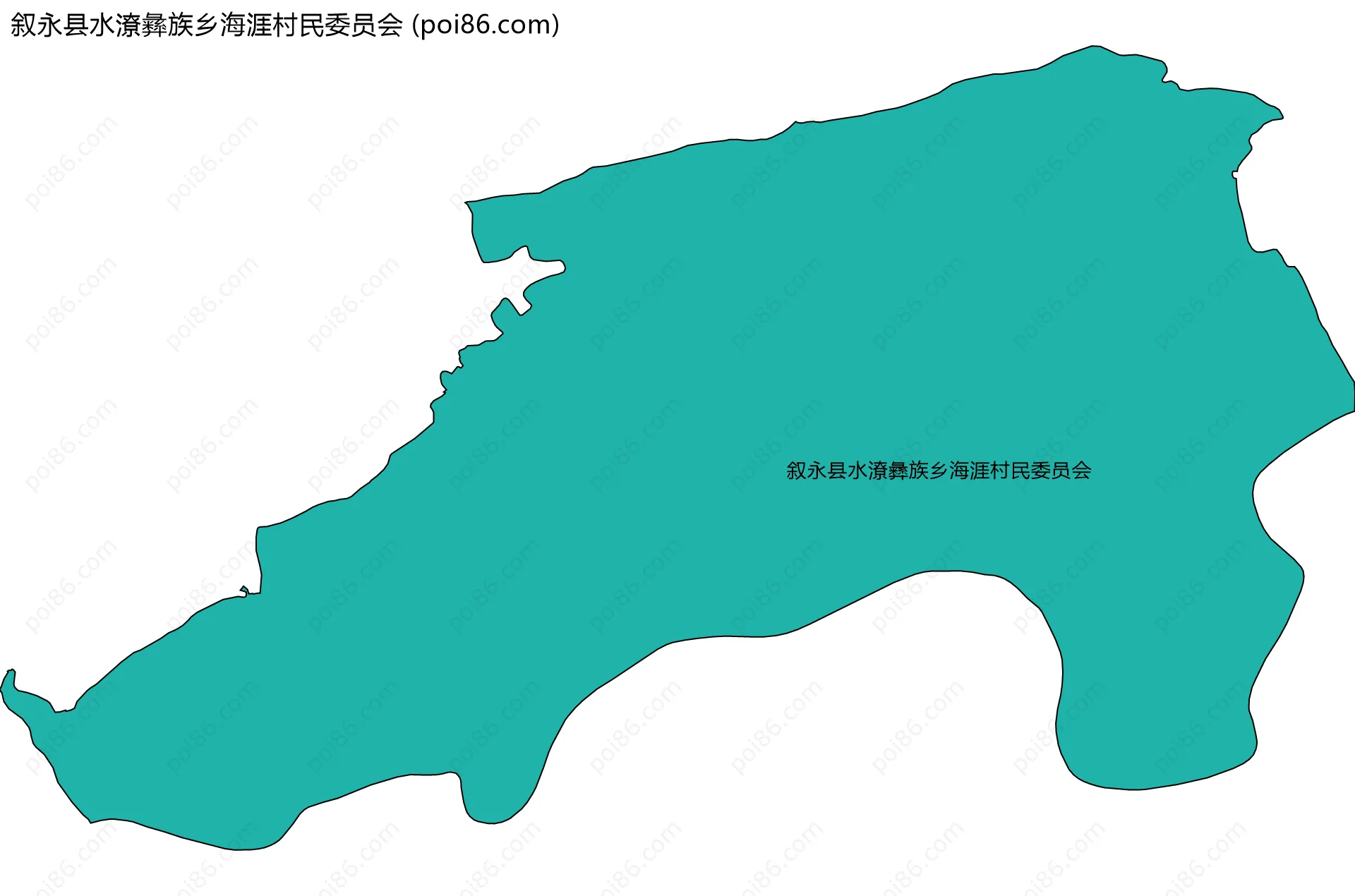 叙永县水潦彝族乡海涯村民委员会边界地图