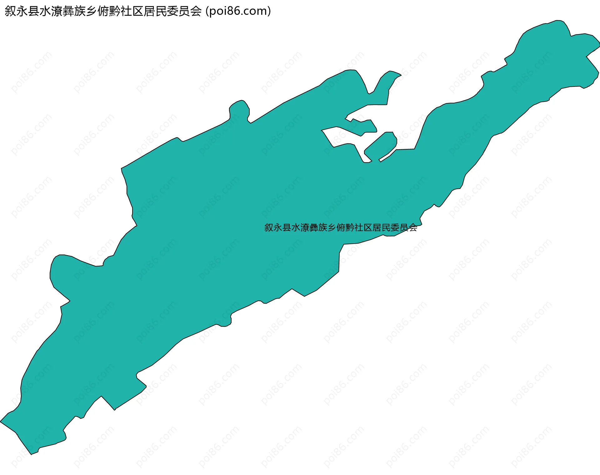 叙永县水潦彝族乡俯黔社区居民委员会边界地图