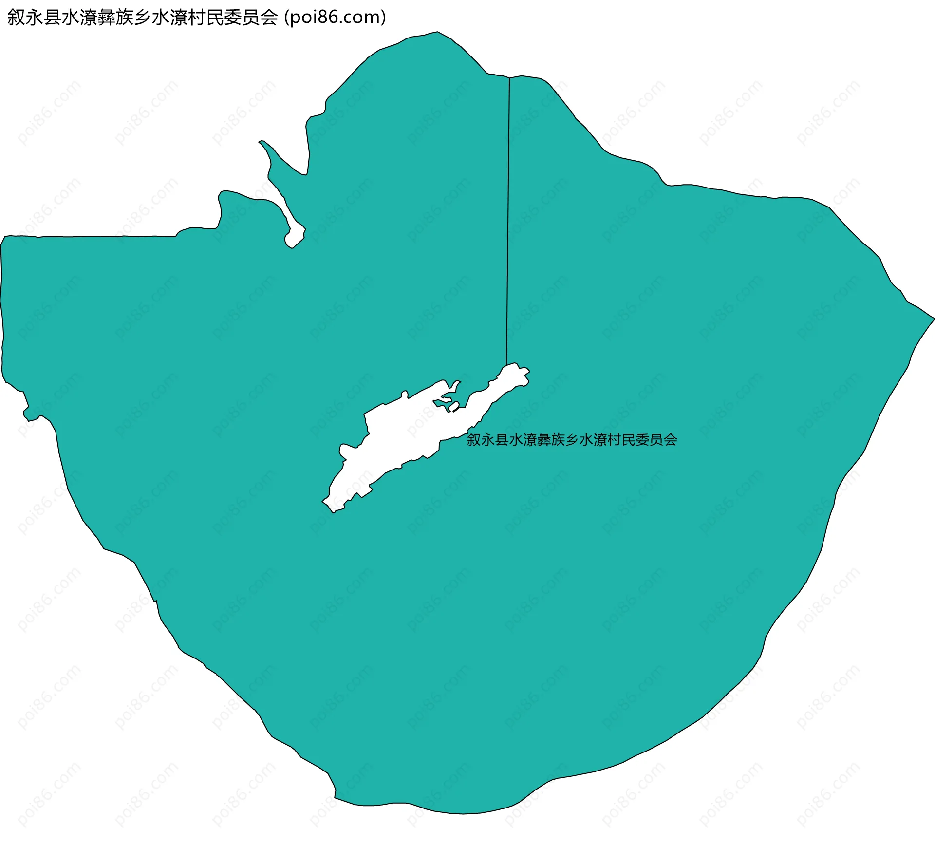 叙永县水潦彝族乡水潦村民委员会边界地图