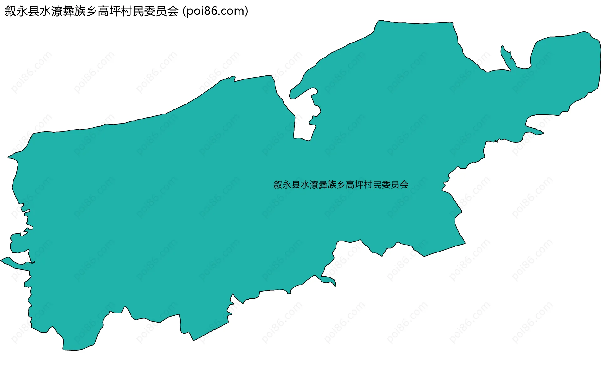 叙永县水潦彝族乡高坪村民委员会边界地图