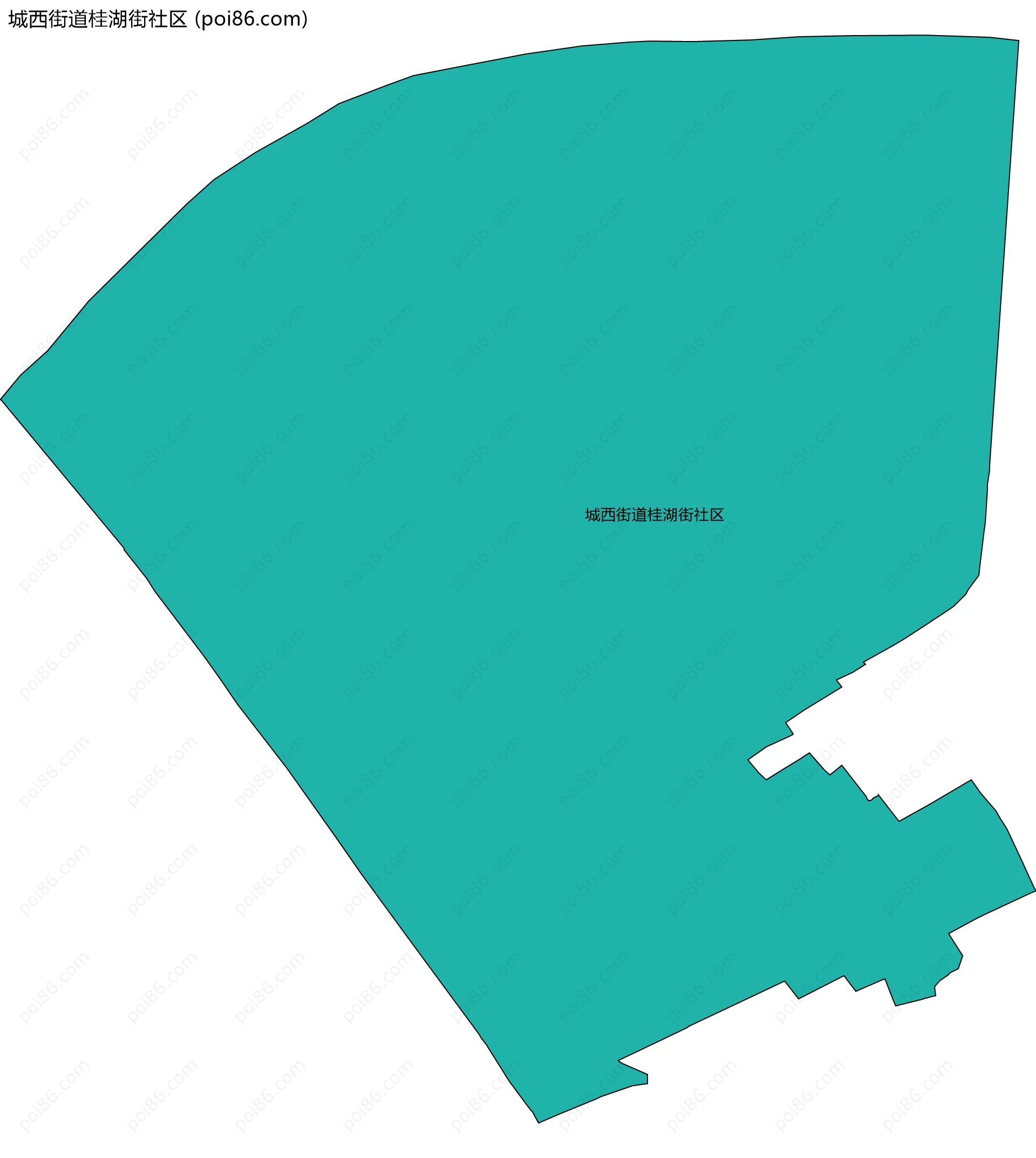 城西街道桂湖街社区边界地图