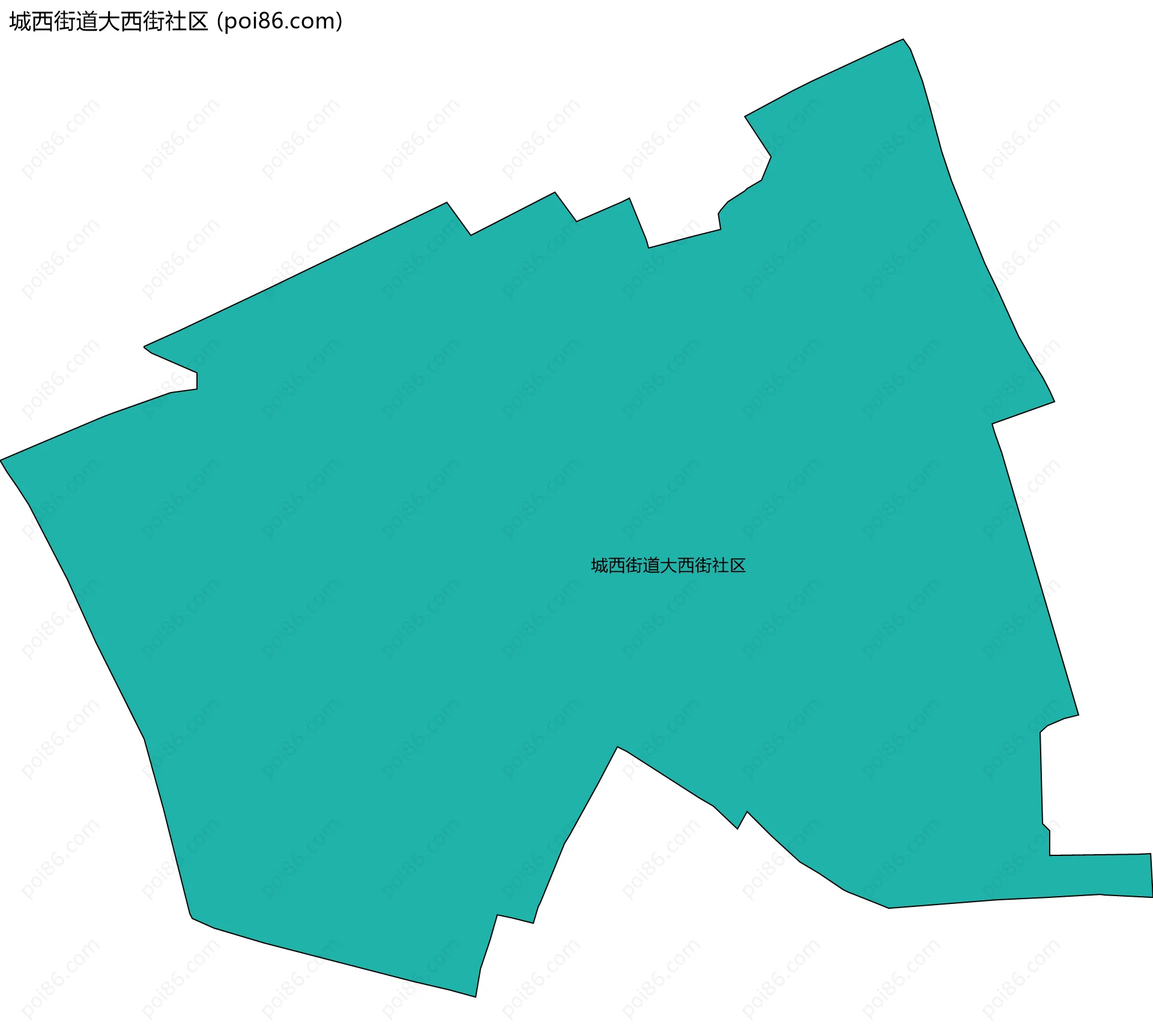 城西街道大西街社区边界地图