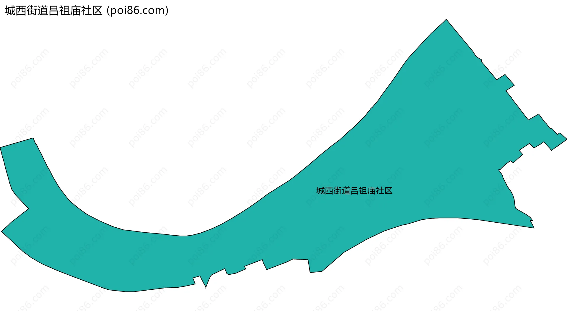 城西街道吕祖庙社区边界地图