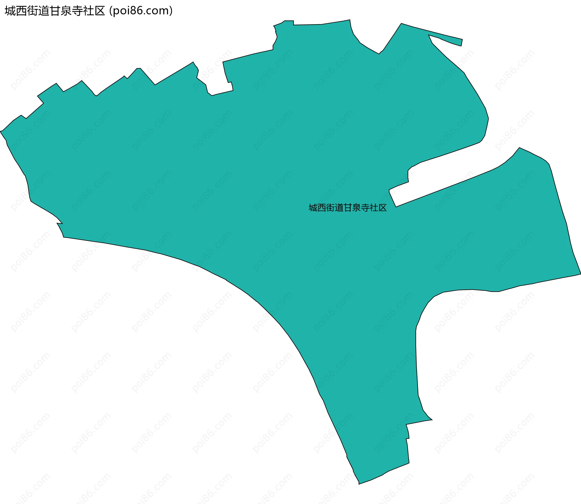 城西街道甘泉寺社区边界地图