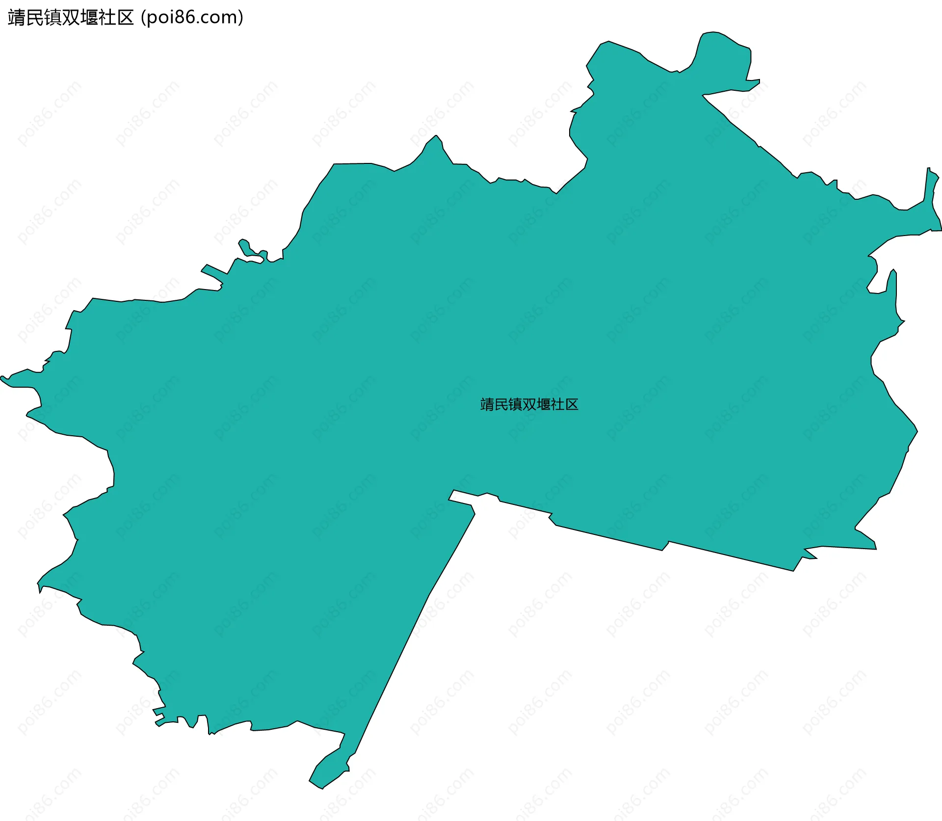 靖民镇双堰社区边界地图
