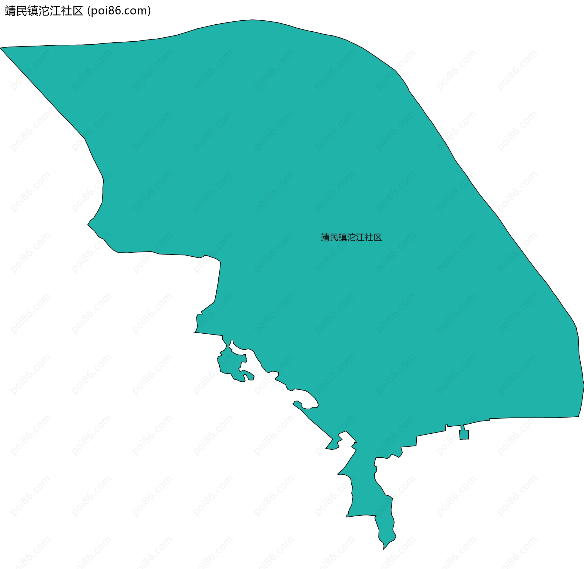 靖民镇沱江社区边界地图
