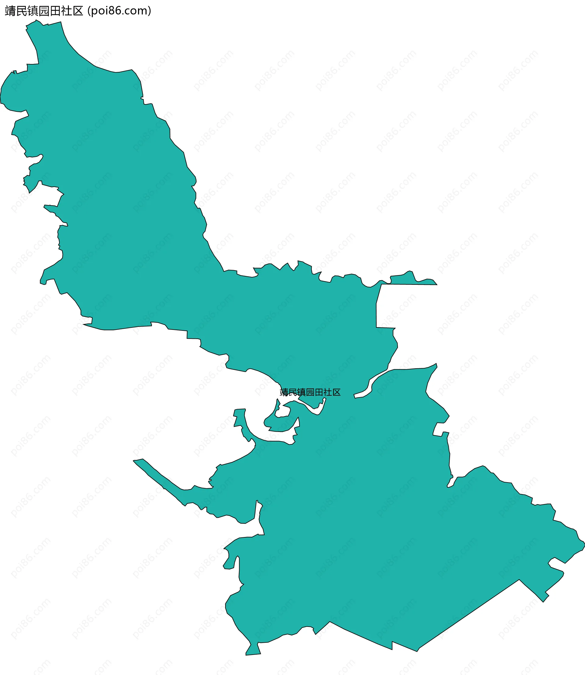靖民镇园田社区边界地图