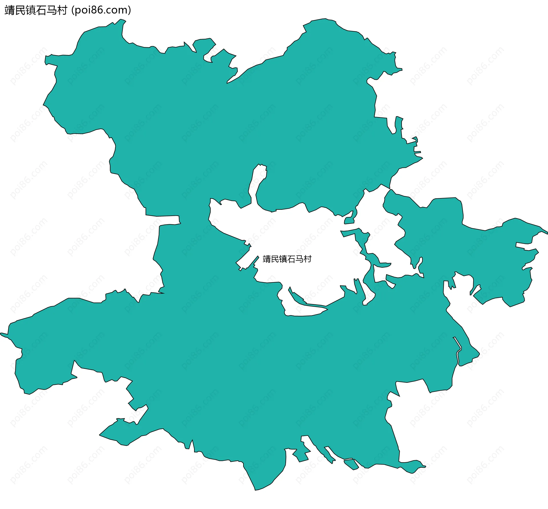 靖民镇石马村边界地图
