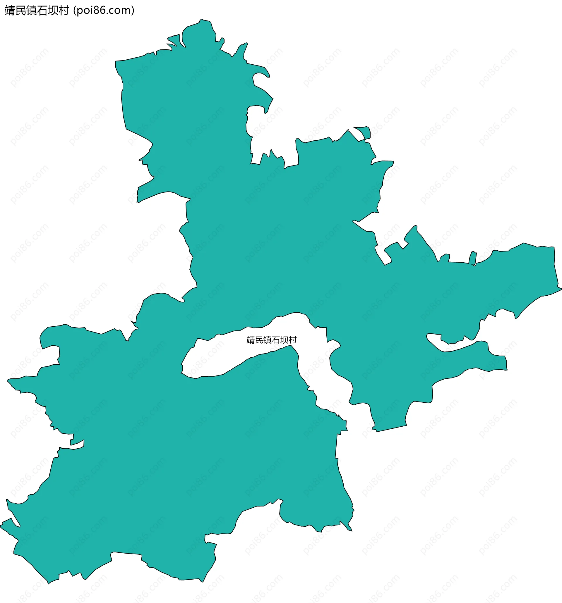 靖民镇石坝村边界地图