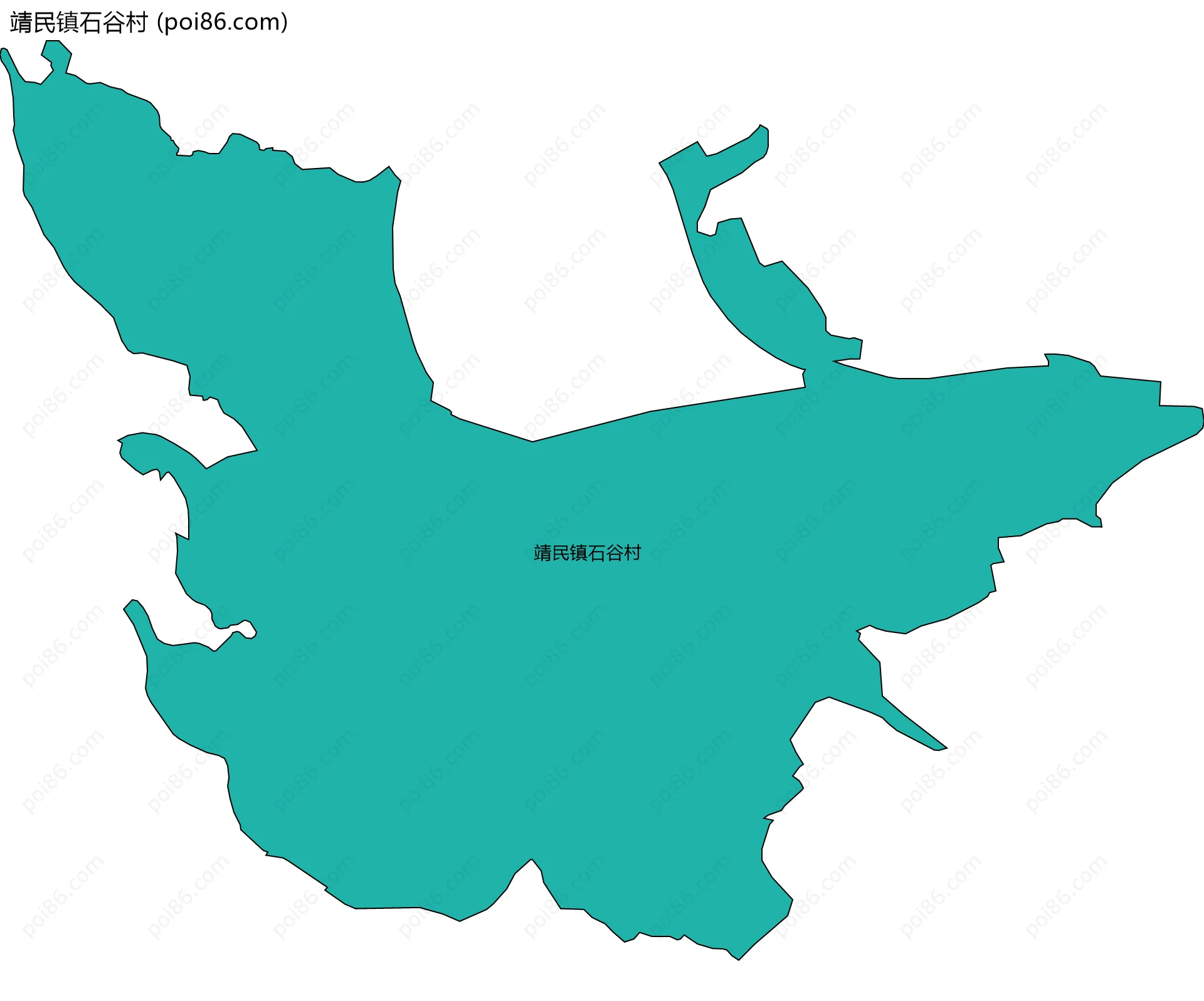 靖民镇石谷村边界地图