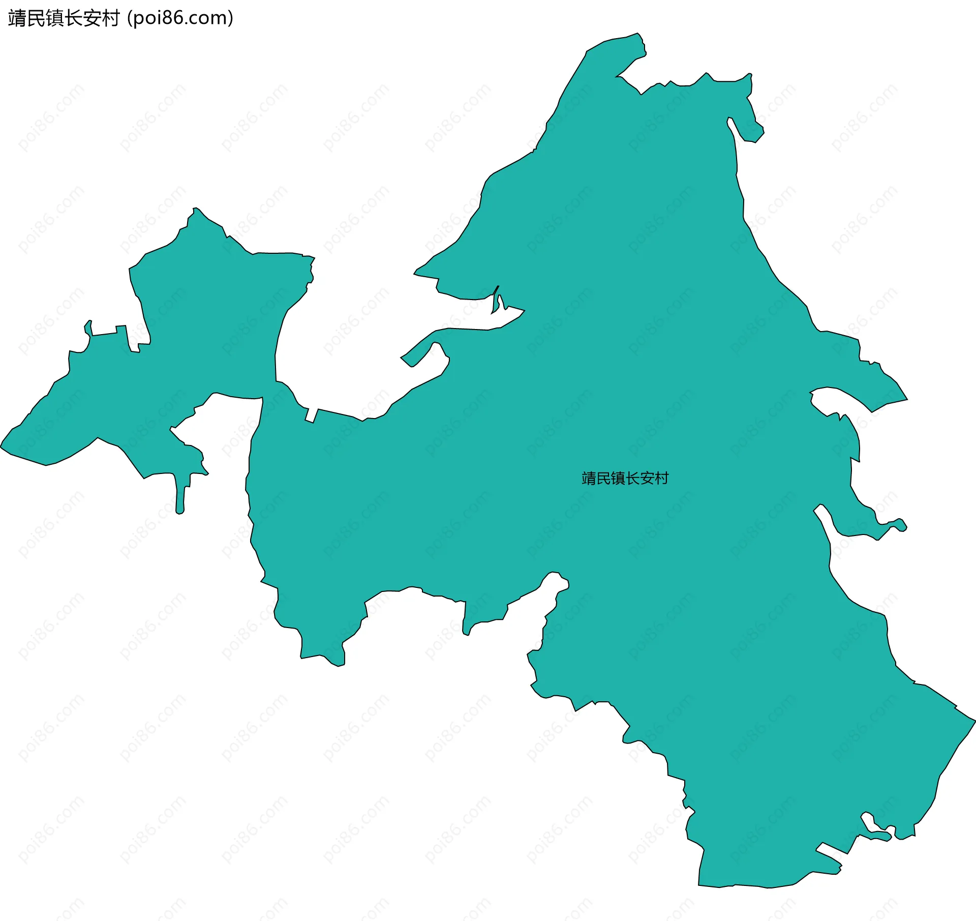靖民镇长安村边界地图