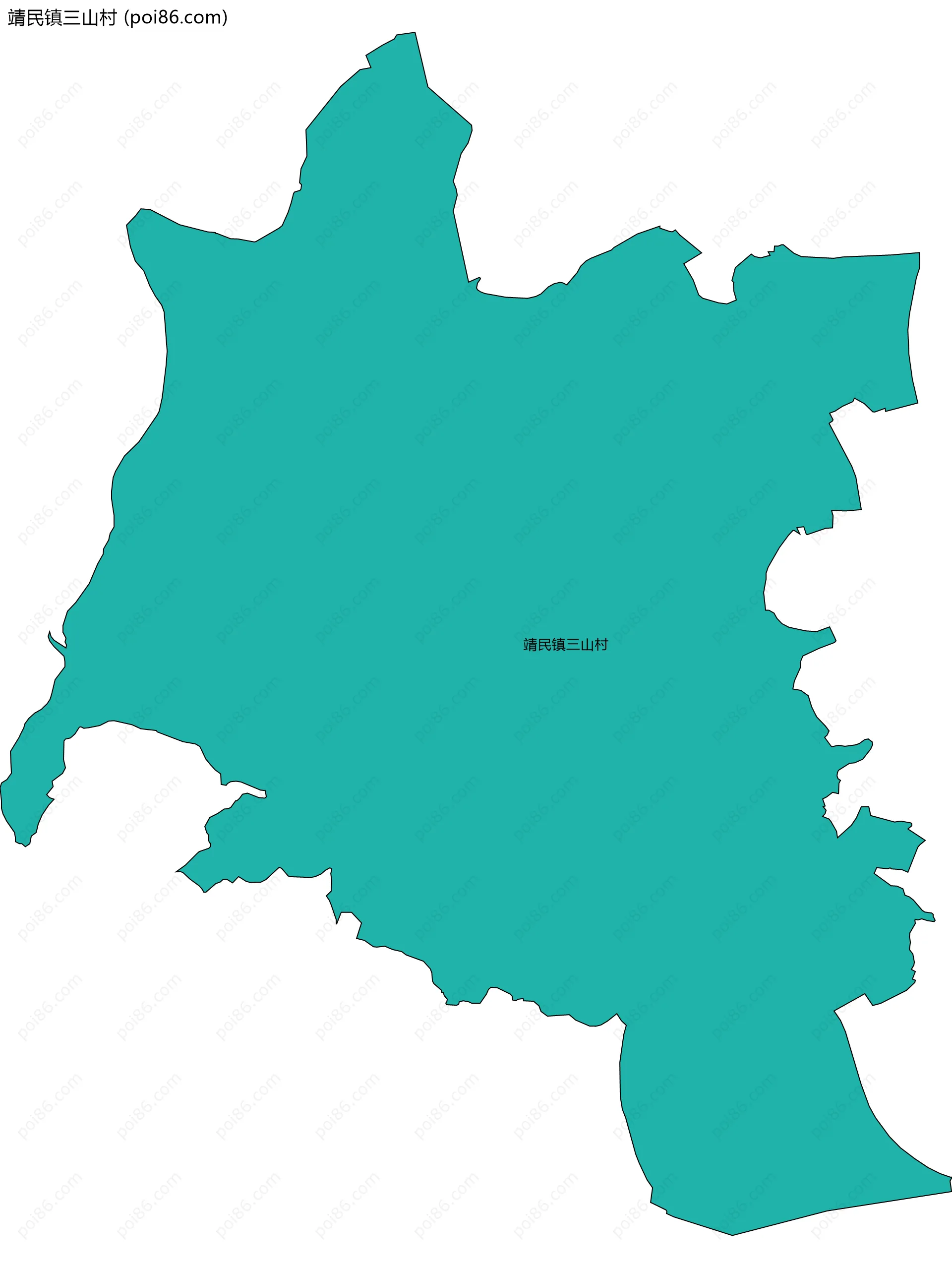 靖民镇三山村边界地图