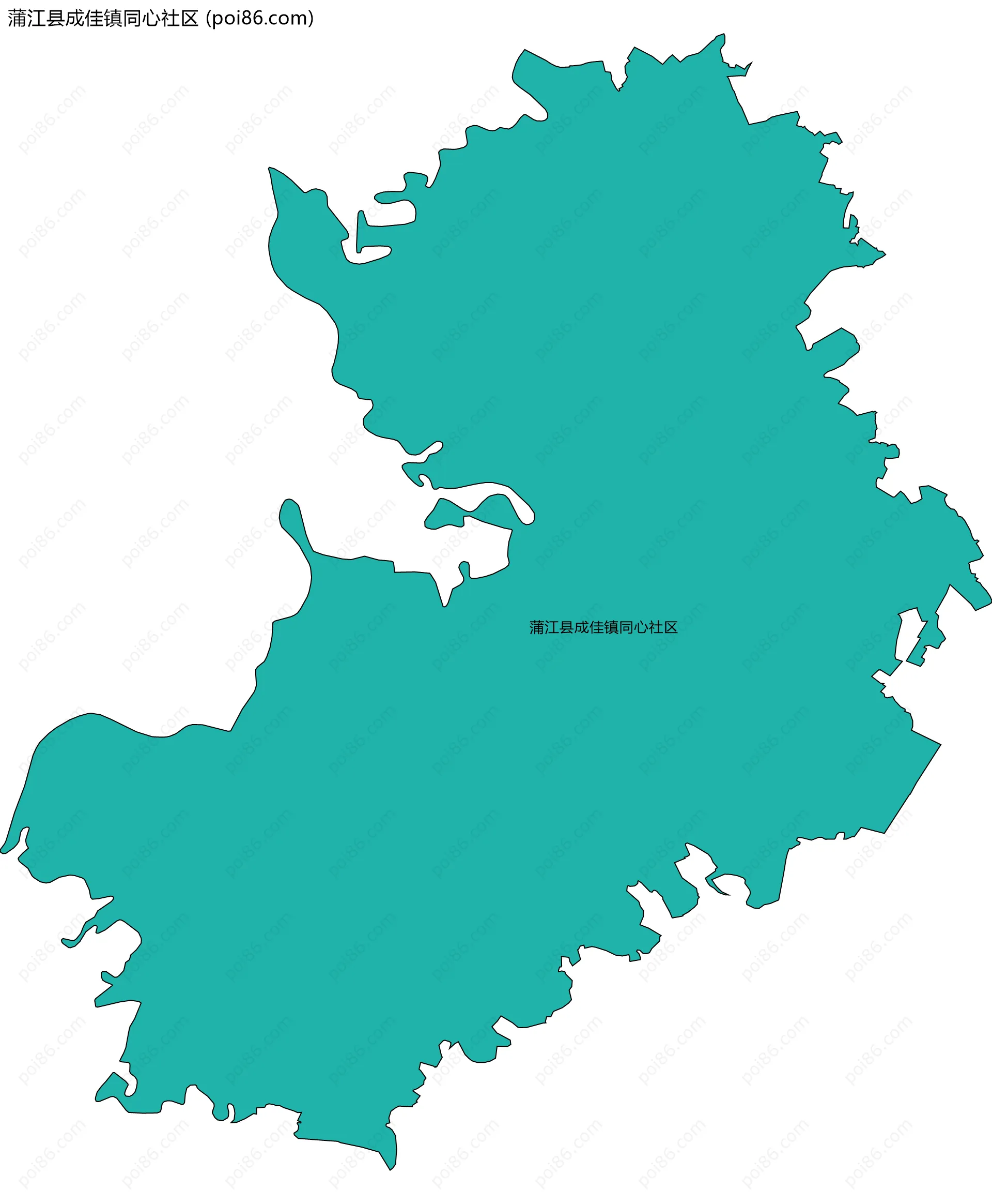 蒲江县成佳镇同心社区边界地图