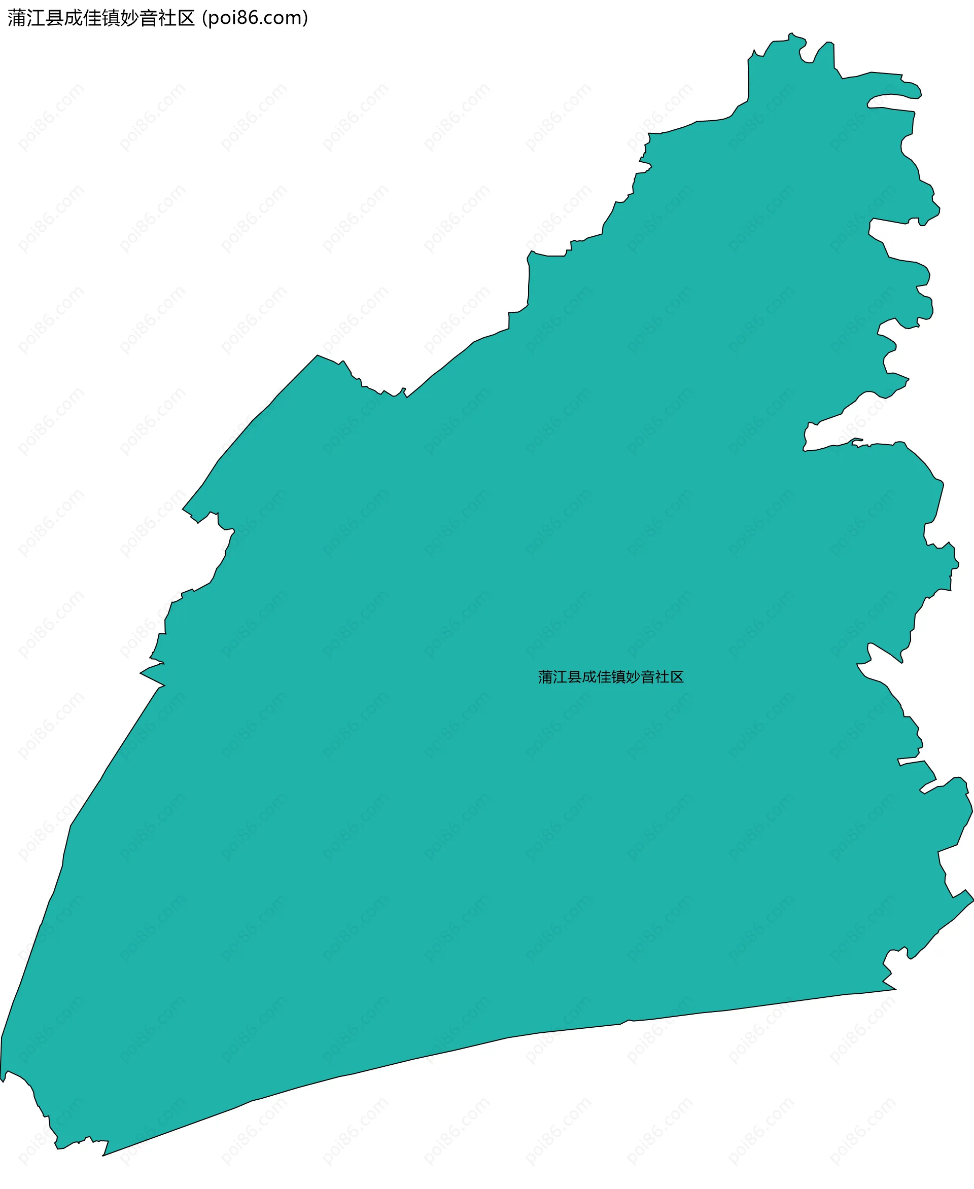 蒲江县成佳镇妙音社区边界地图
