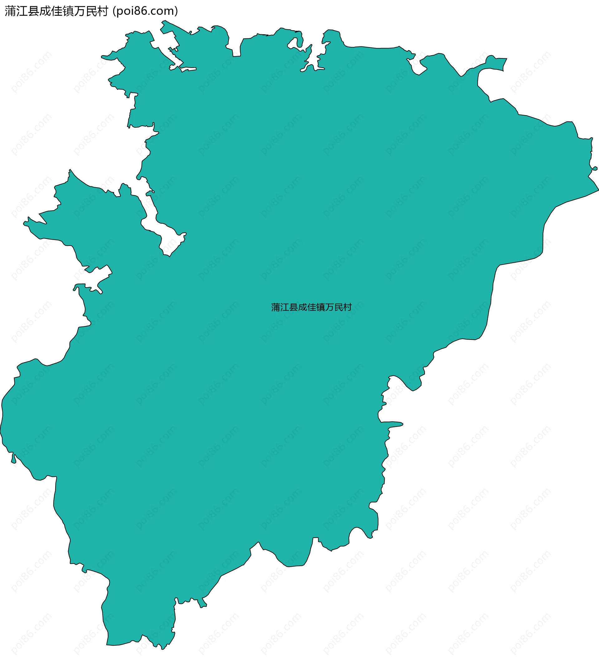 蒲江县成佳镇万民村边界地图