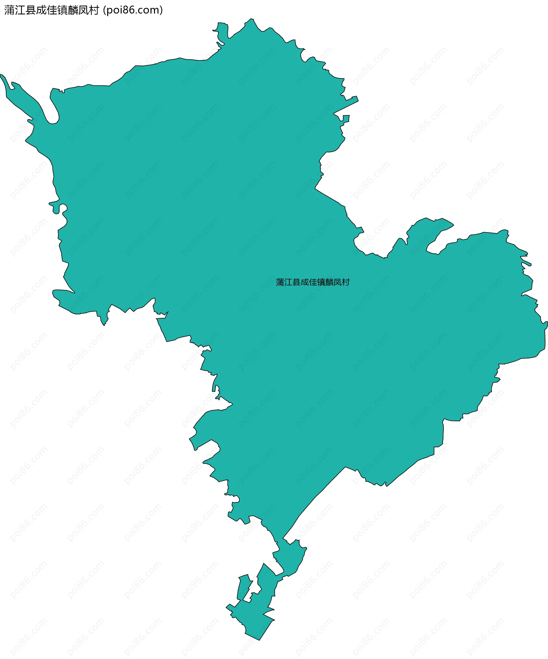 蒲江县成佳镇麟凤村边界地图