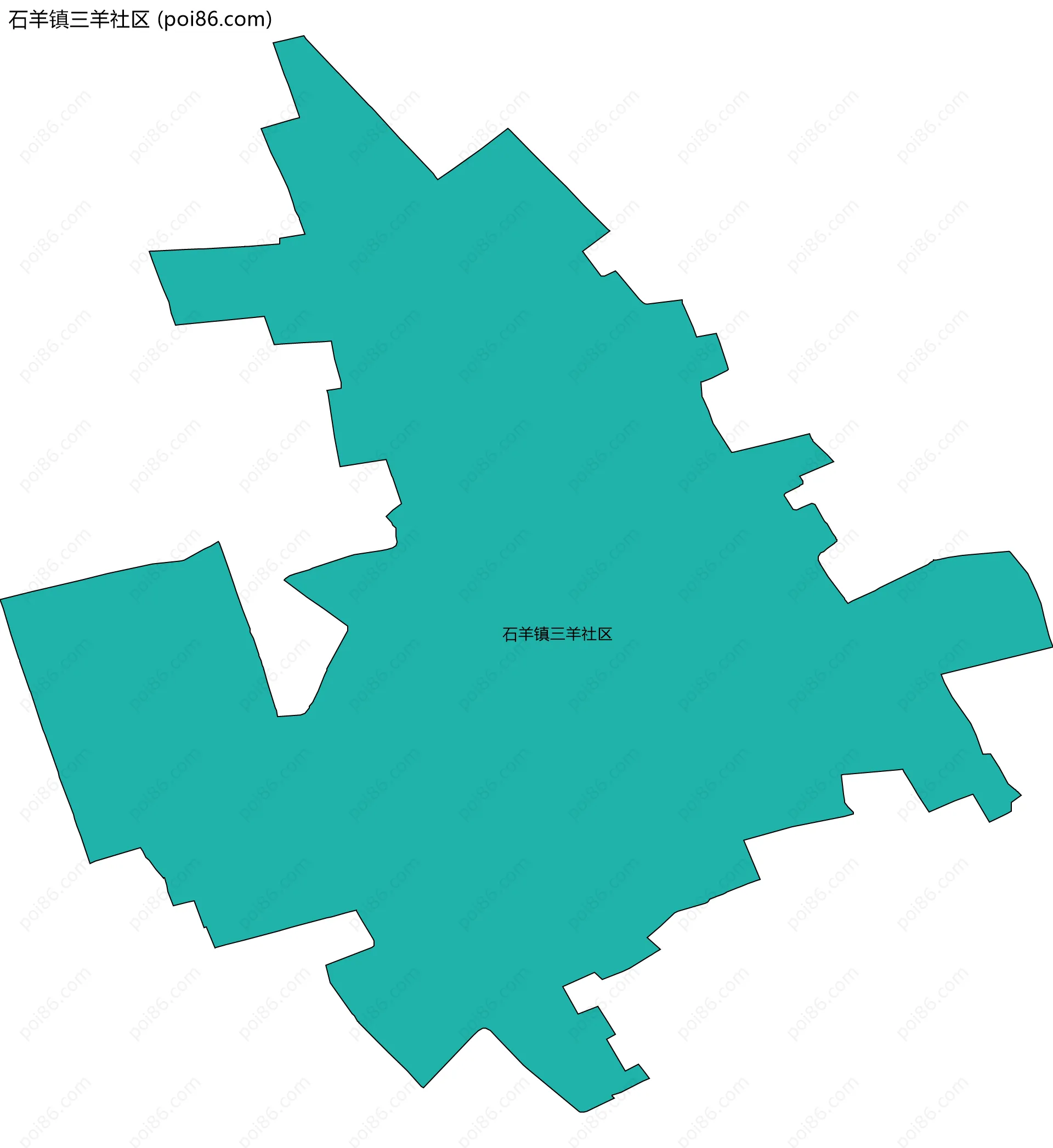石羊镇三羊社区边界地图