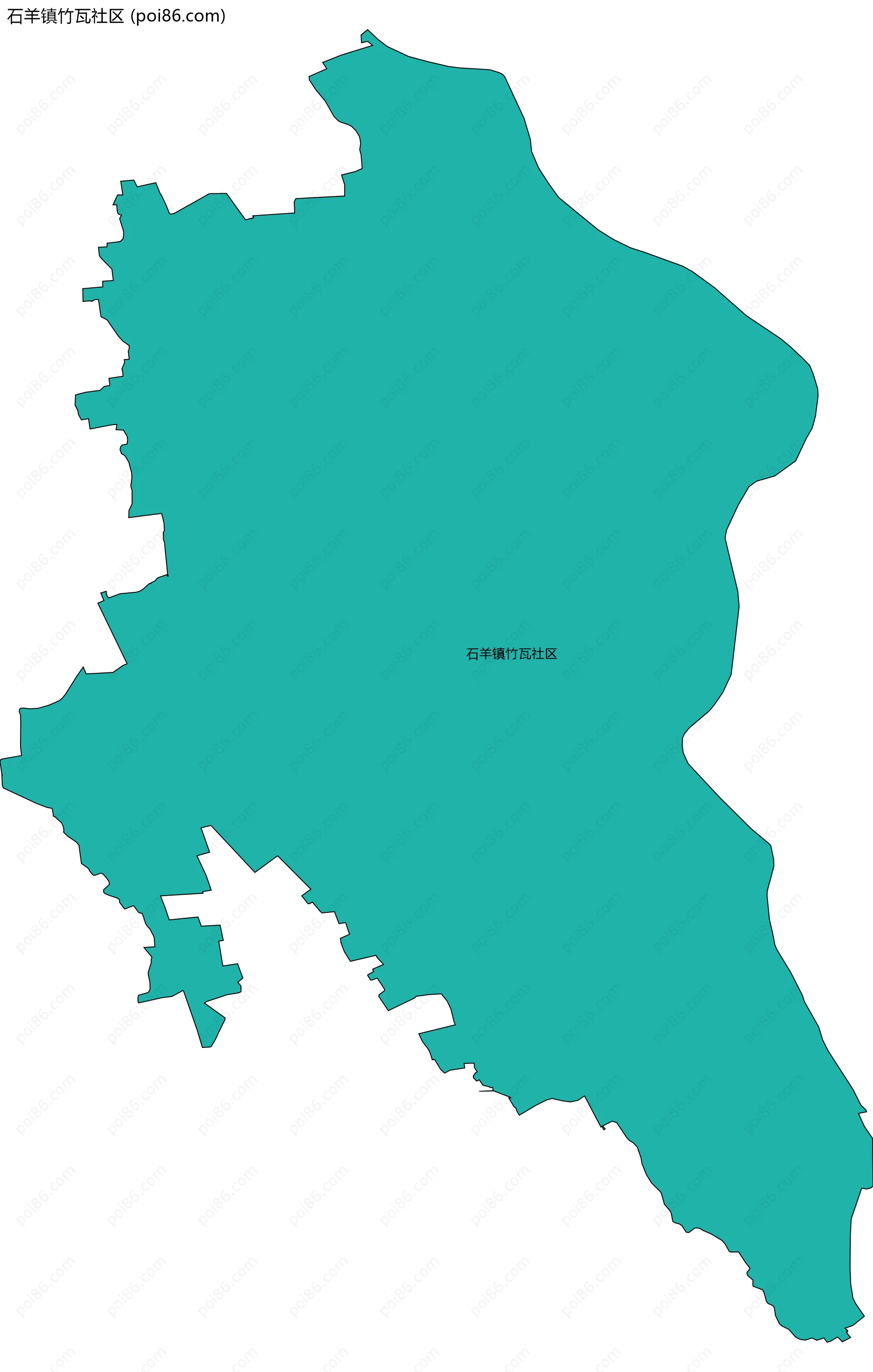 石羊镇竹瓦社区边界地图