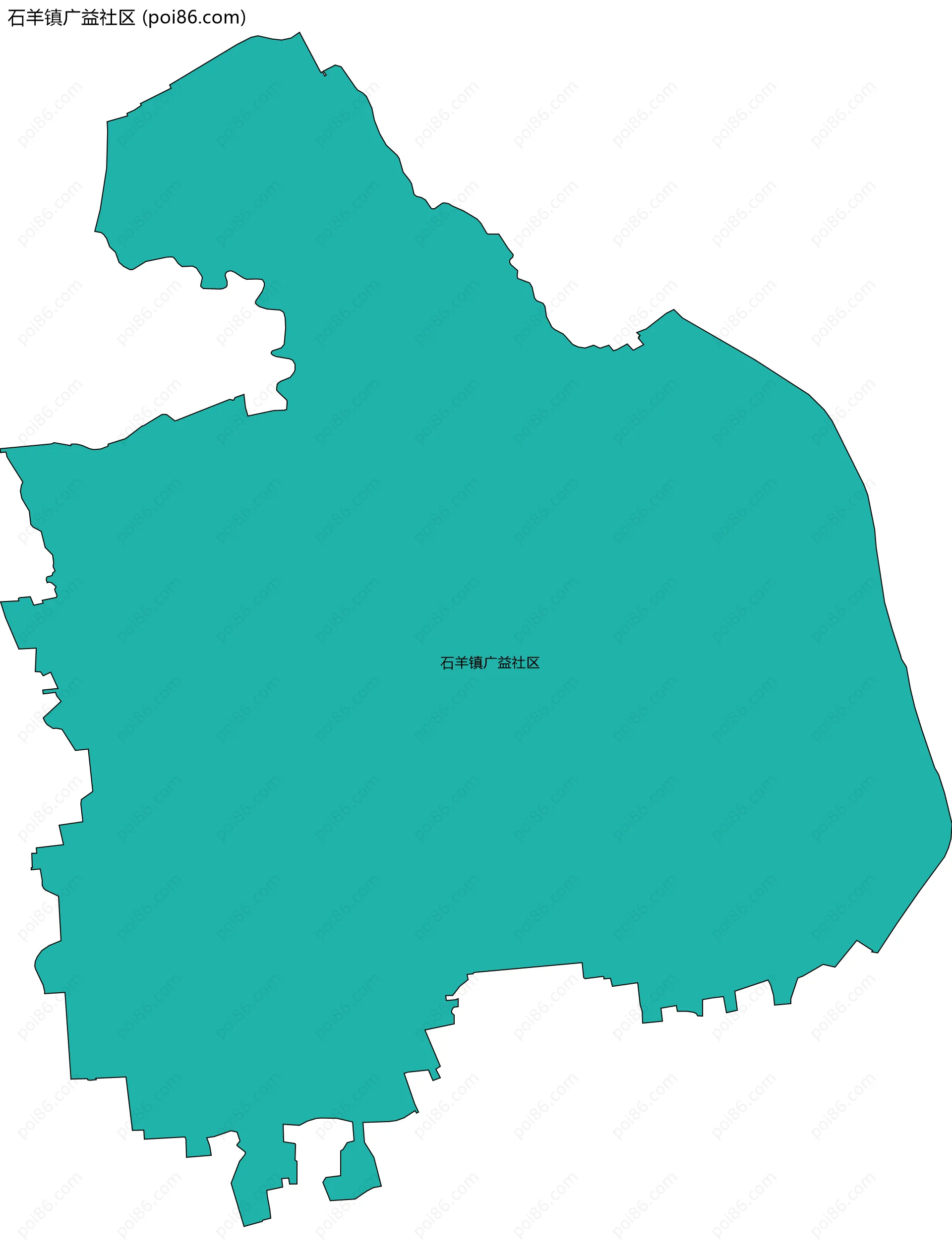 石羊镇广益社区边界地图