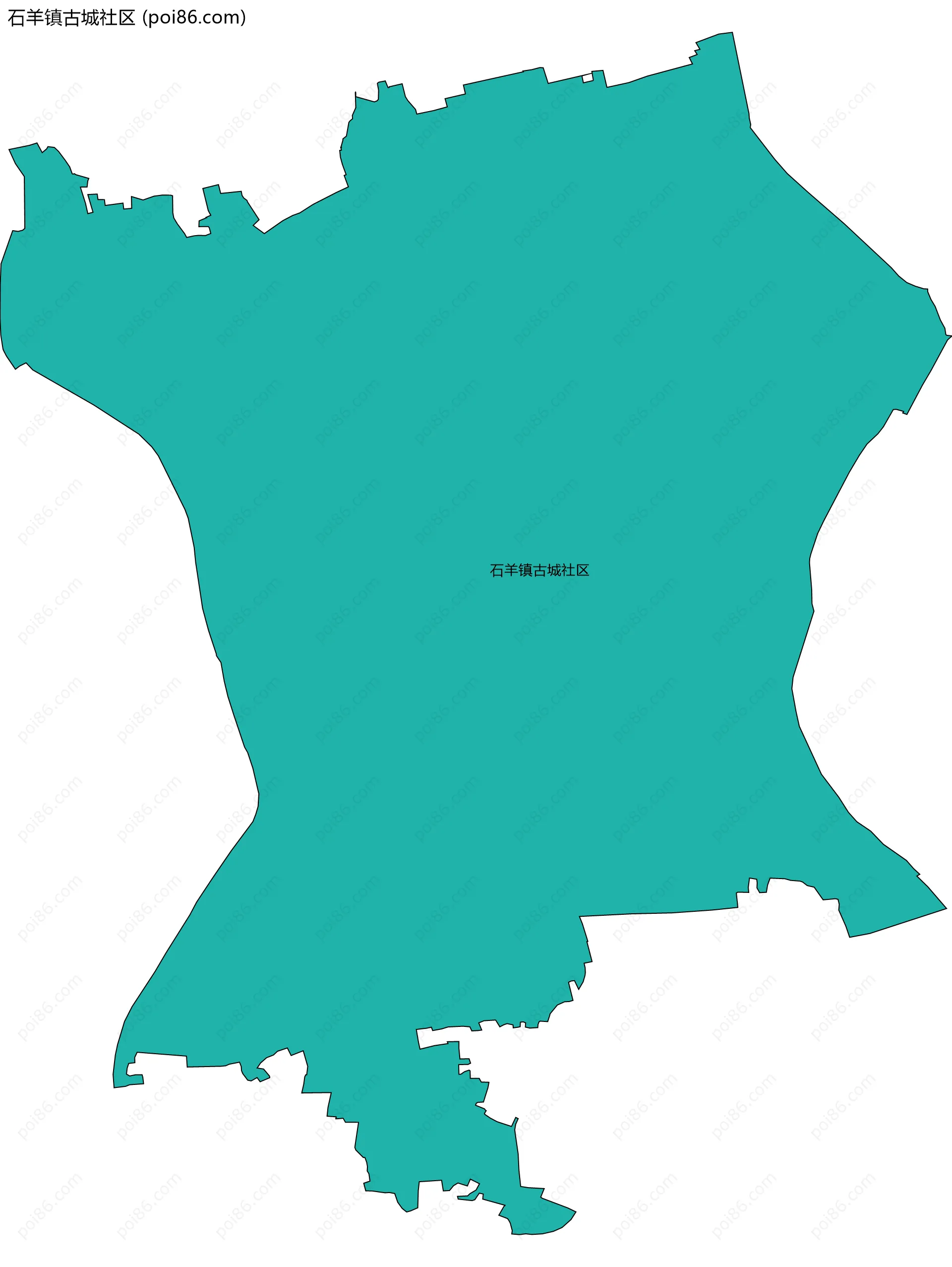 石羊镇古城社区边界地图