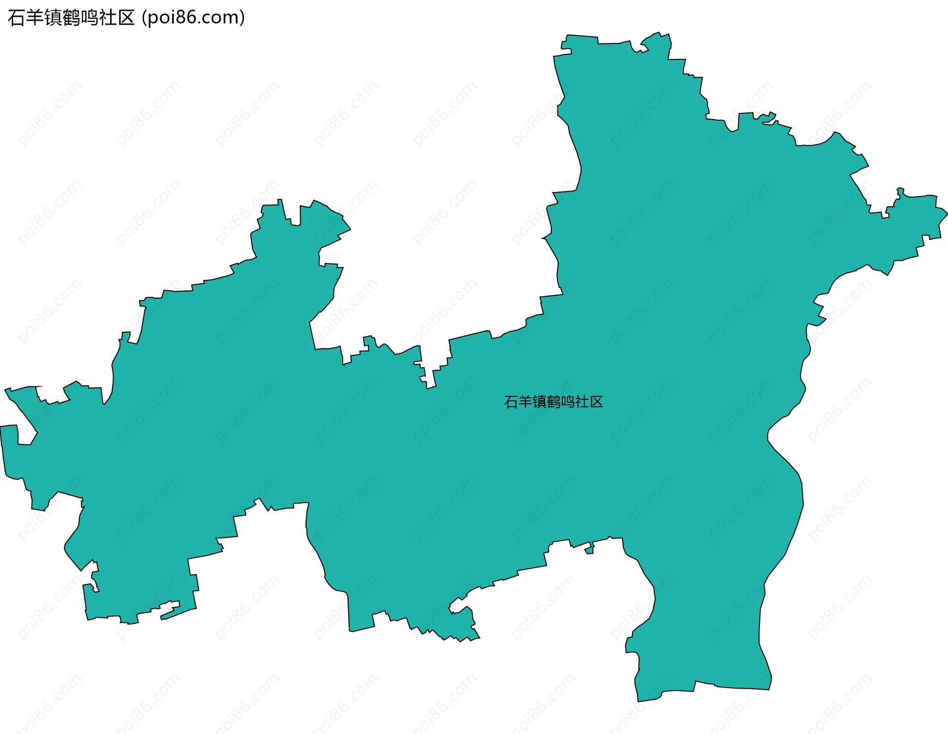 石羊镇鹤鸣社区边界地图