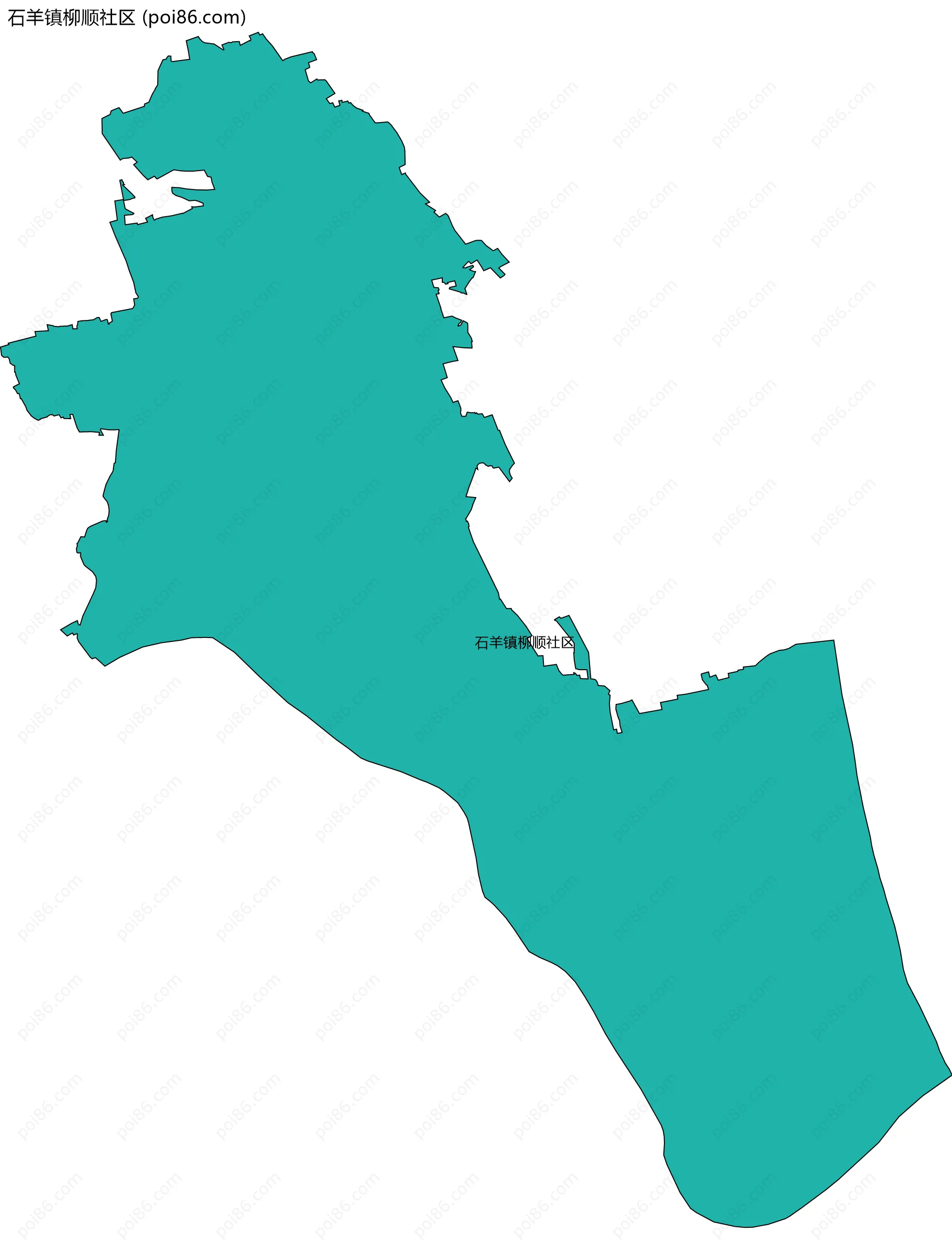 石羊镇柳顺社区边界地图